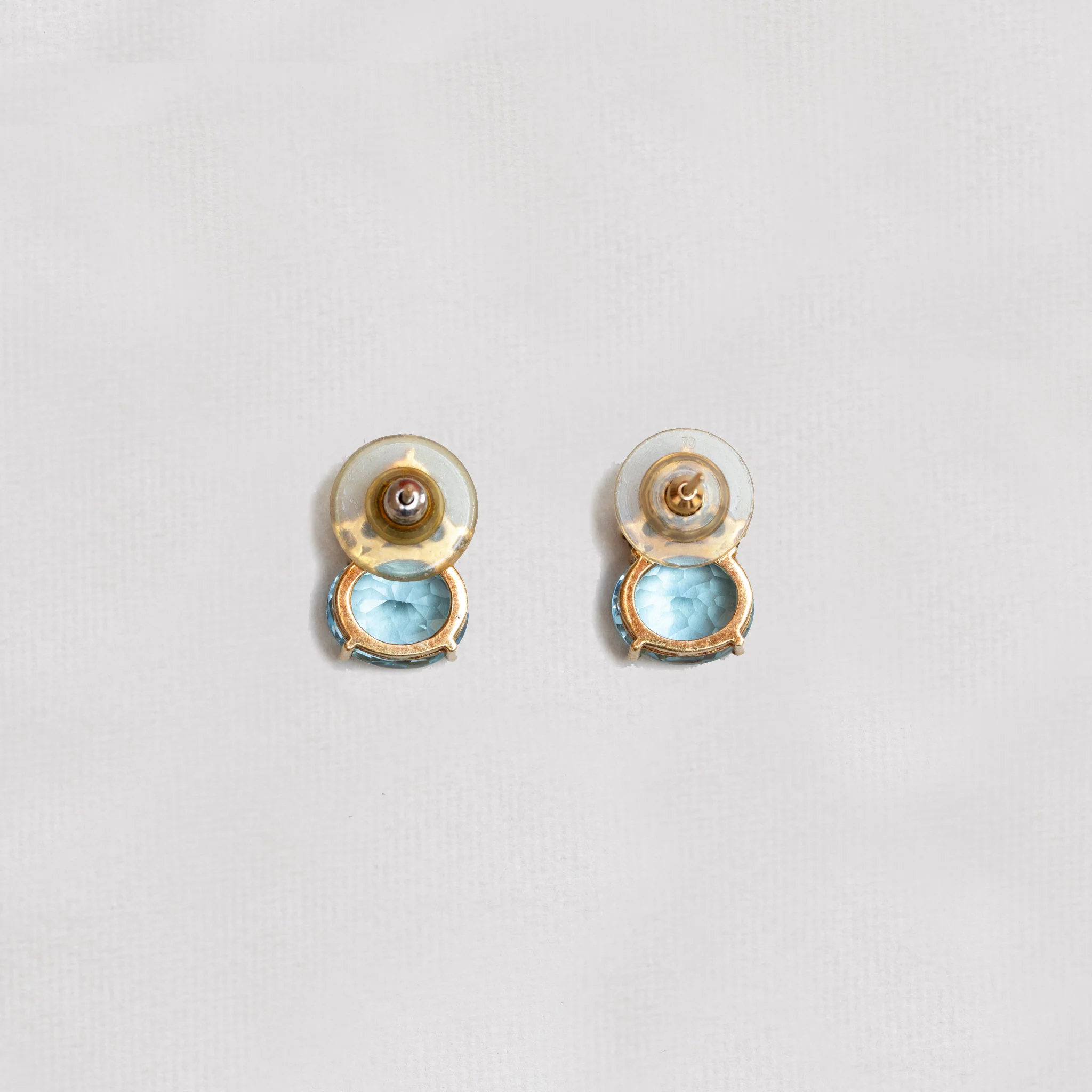Vintage "Kiki Classics" Oval Blue Topaz and Peridot Petal Earrings - Image 3