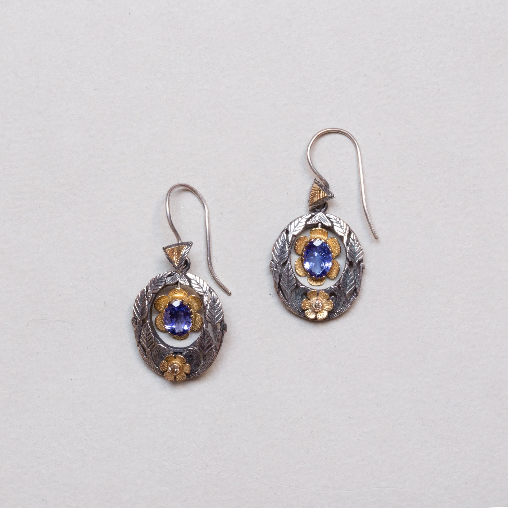Tanzanite and Diamond Earrings - Image 2
