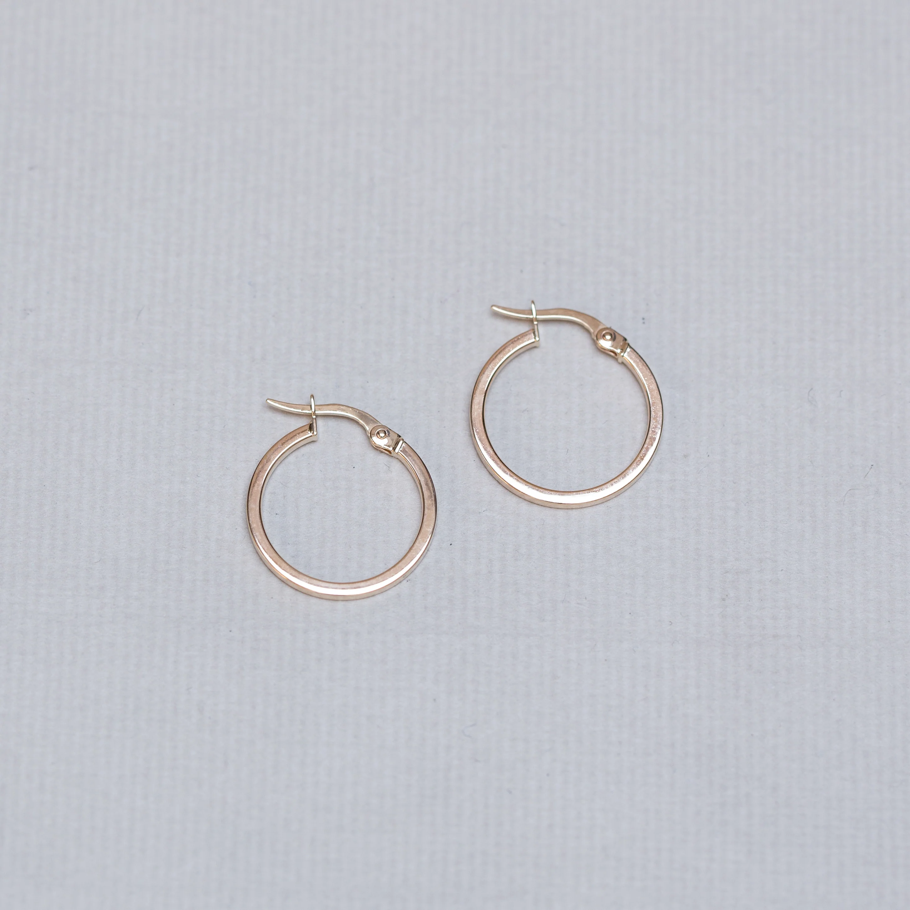 Large Gold Square Edged Hoops - Image 3