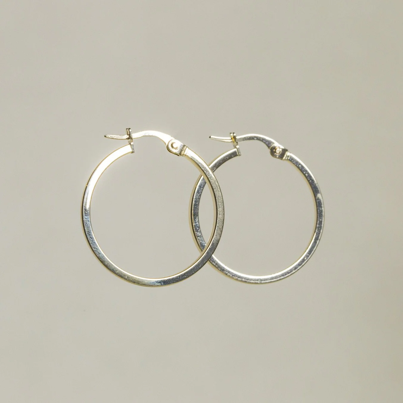 Large Gold Square Edged Hoops