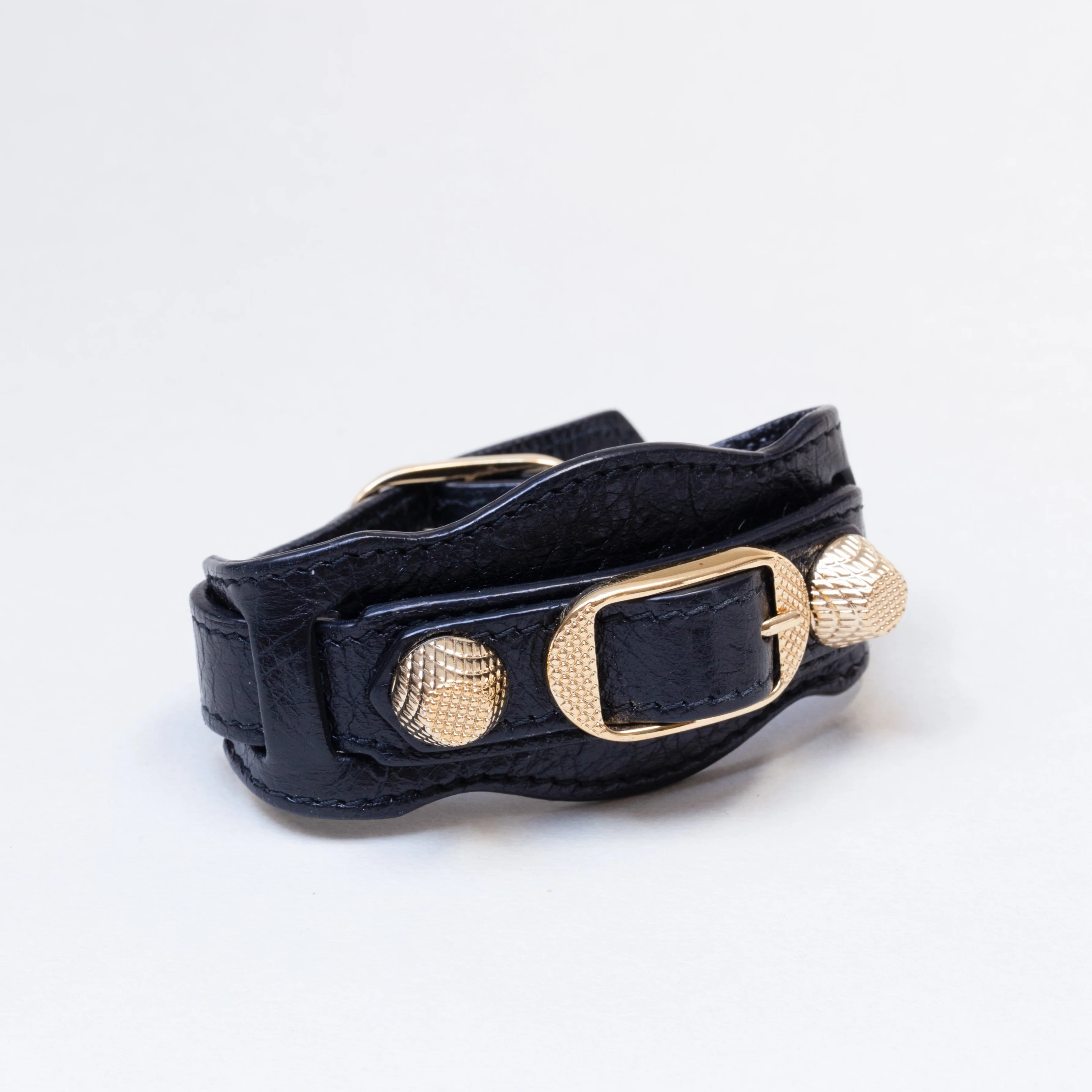 Leather Giant Stud Bracelet - Image 2