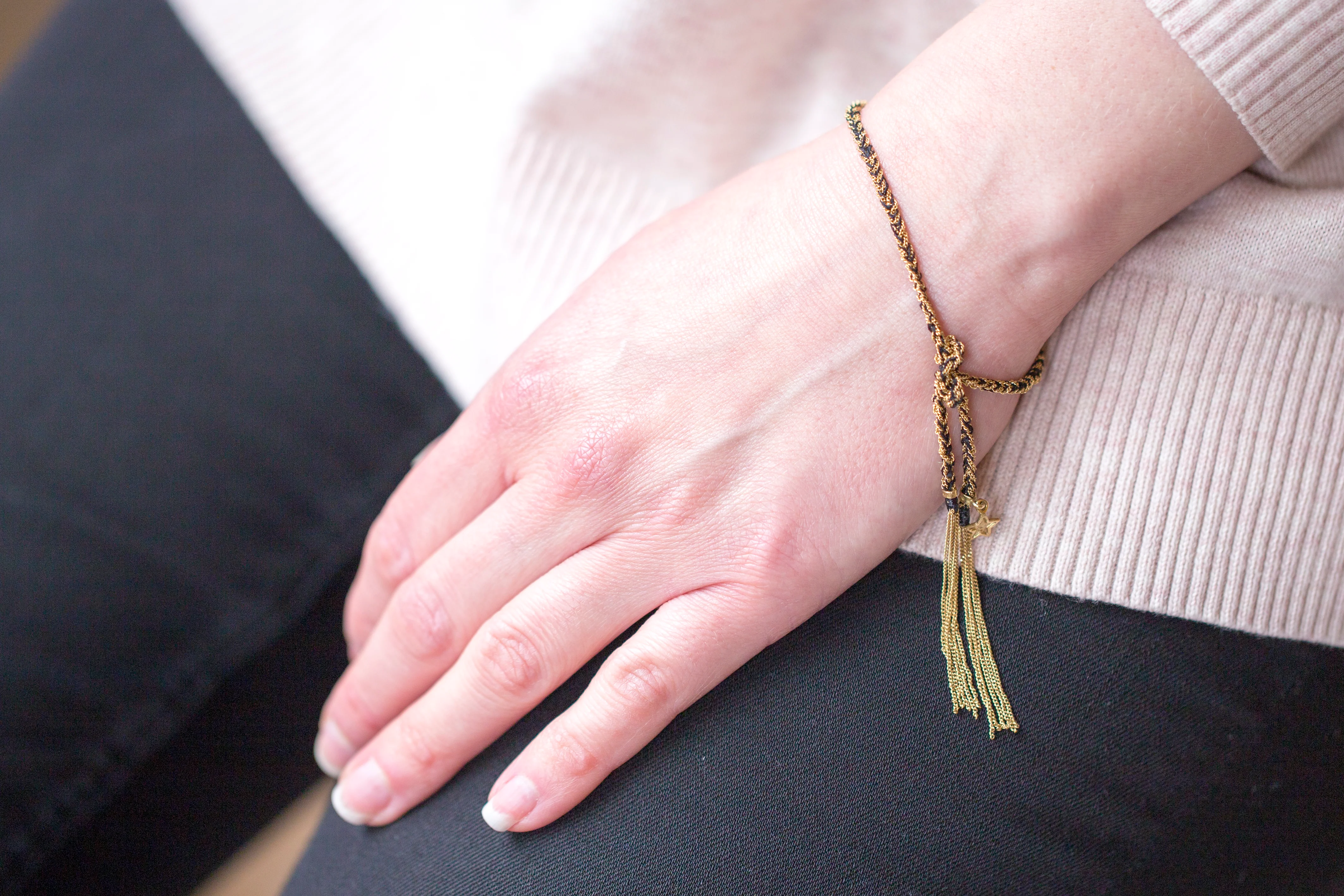 Love Lucky 18ct Gold and Silk Bracelet - Image 2