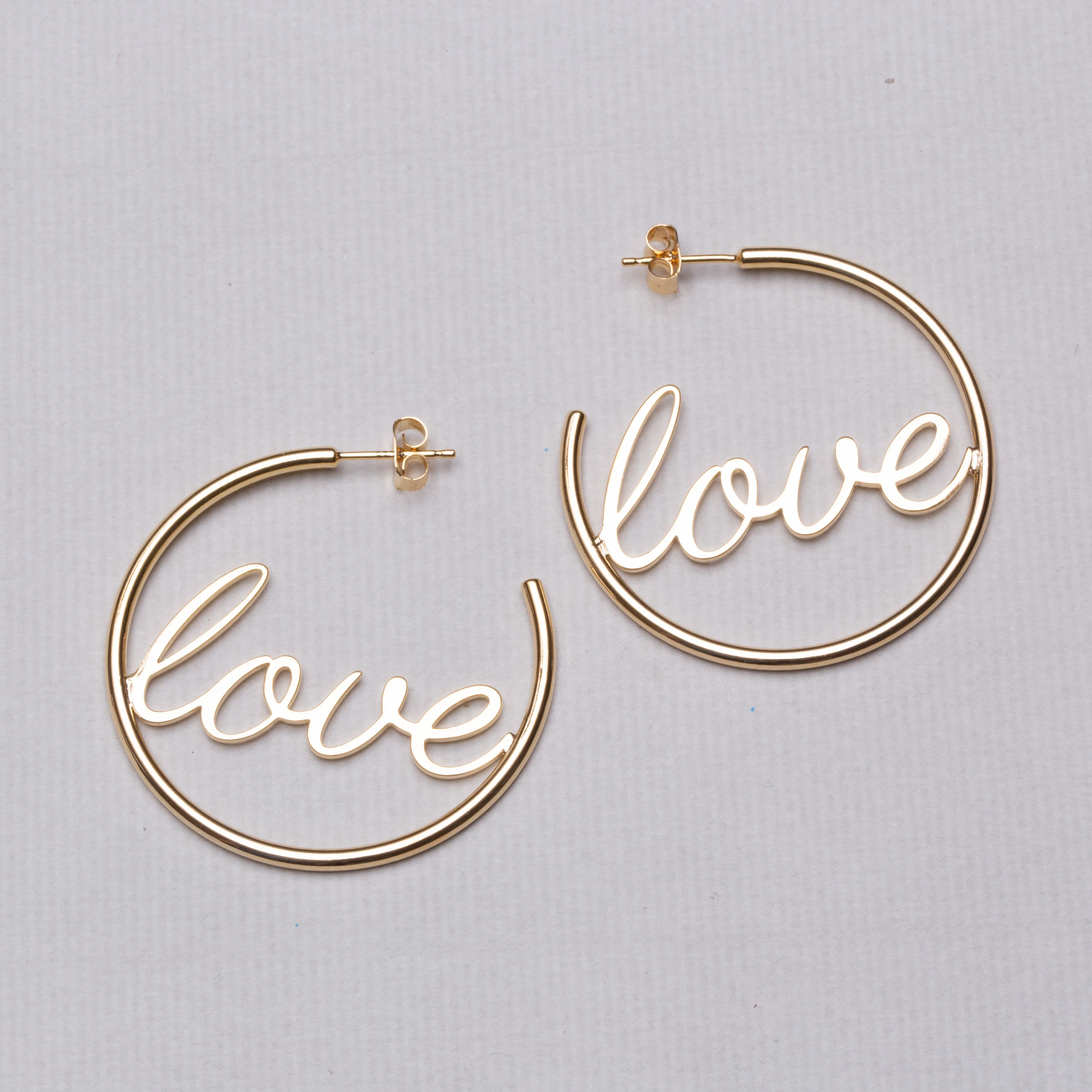 Love Stud Hoop Earrings - Image 2