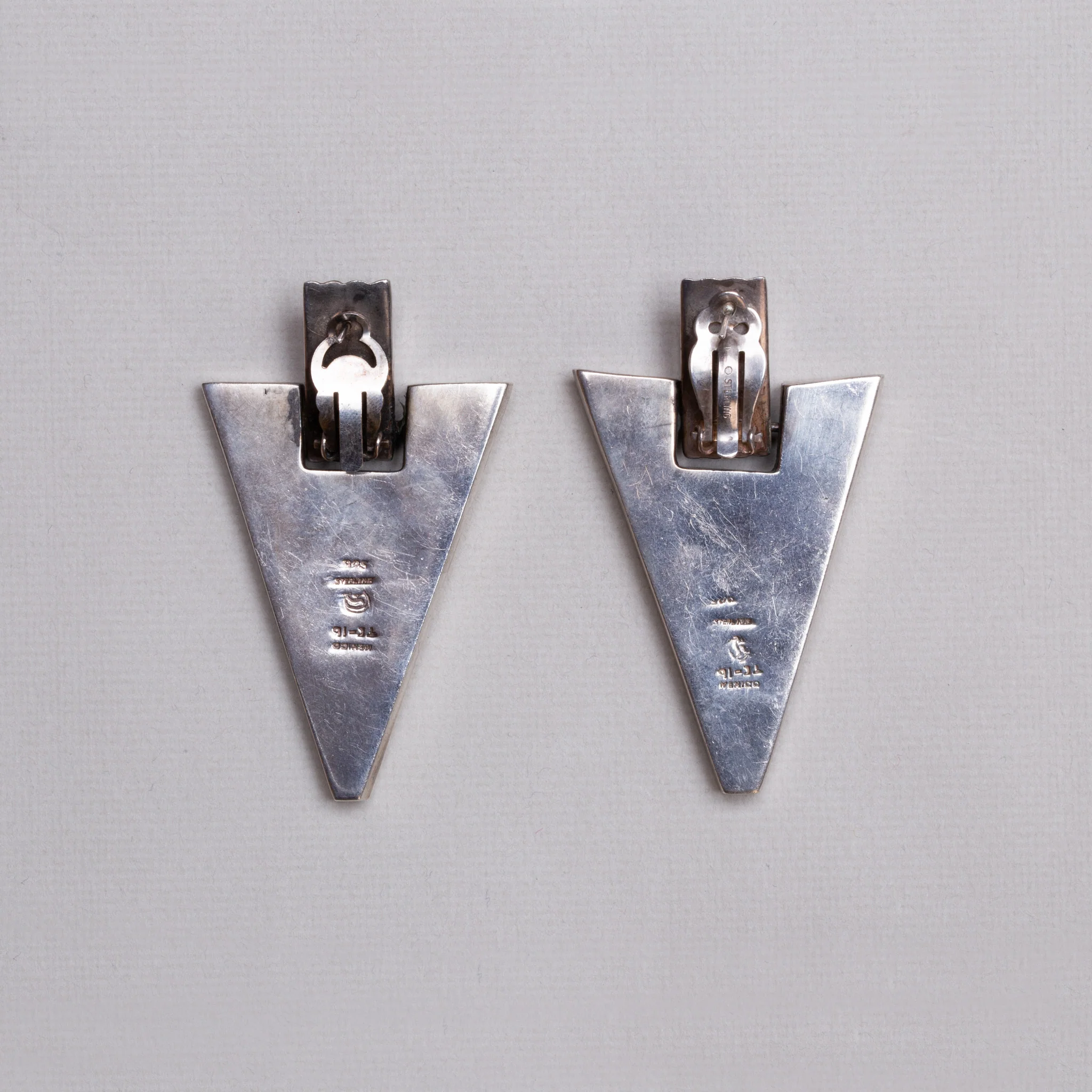 Vintage Mexican Silver Stud Earrings - Image 3