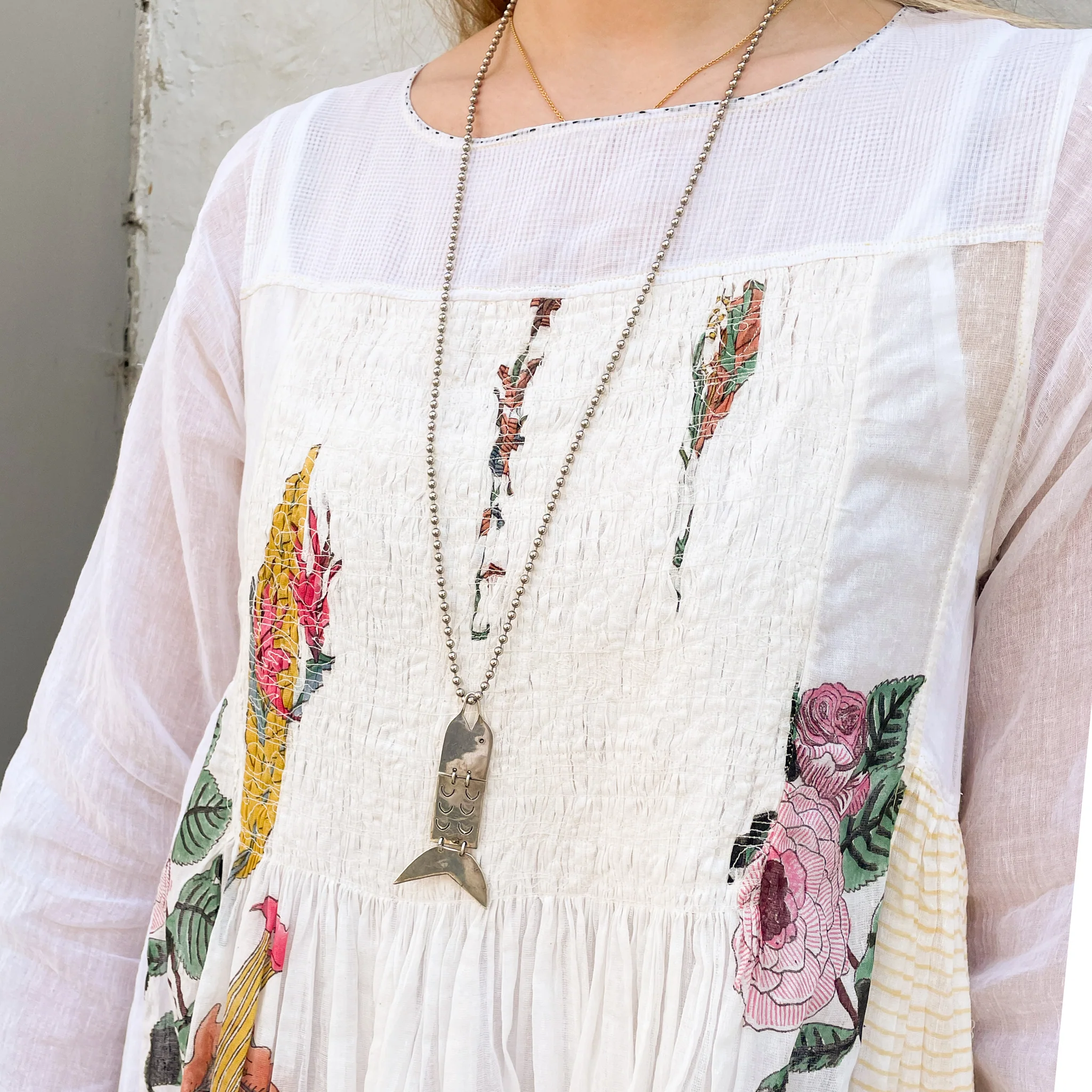 Vintage Mexican Silver Fish Necklace - Image 2