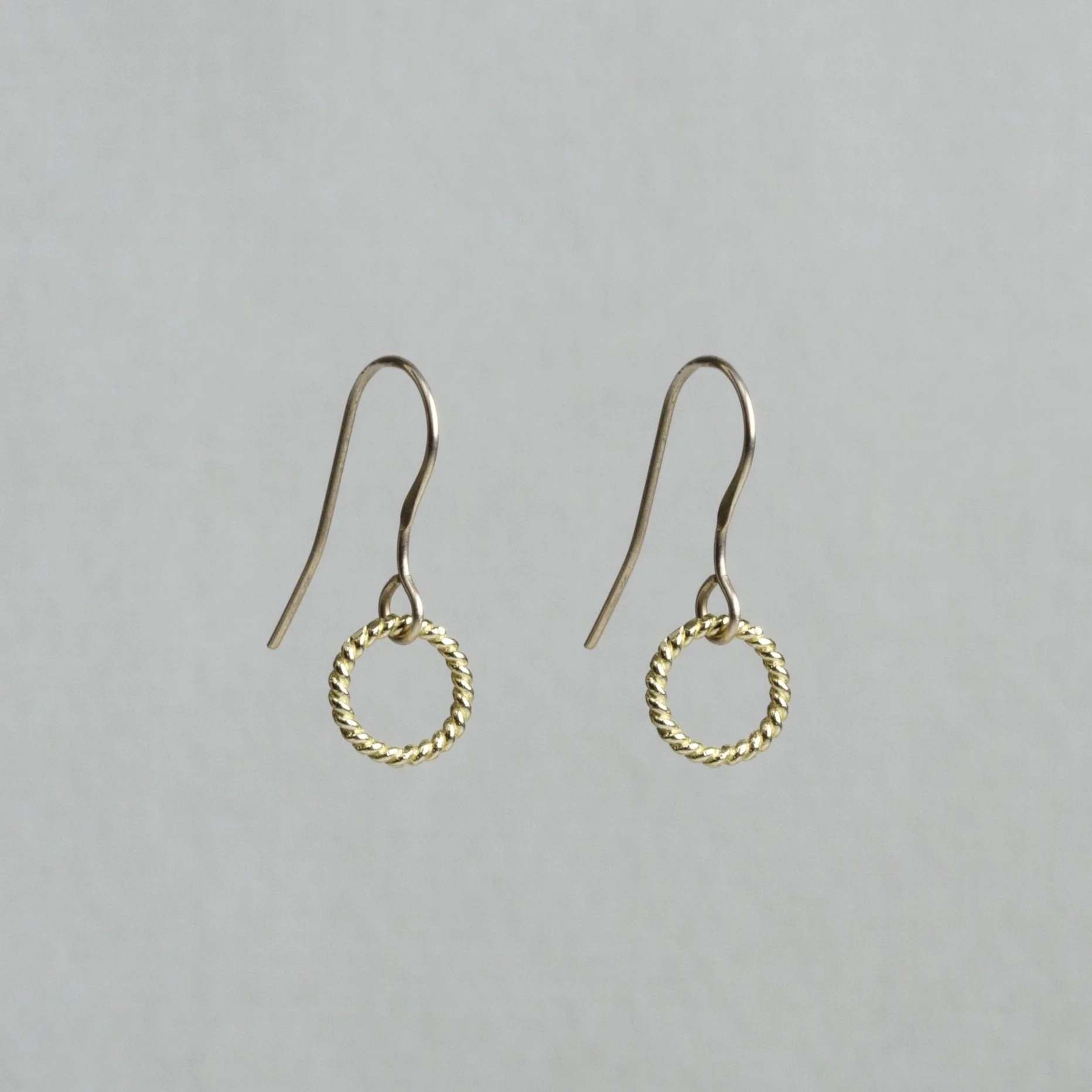 Mini Twist Gold Ring Earrings - Image 3