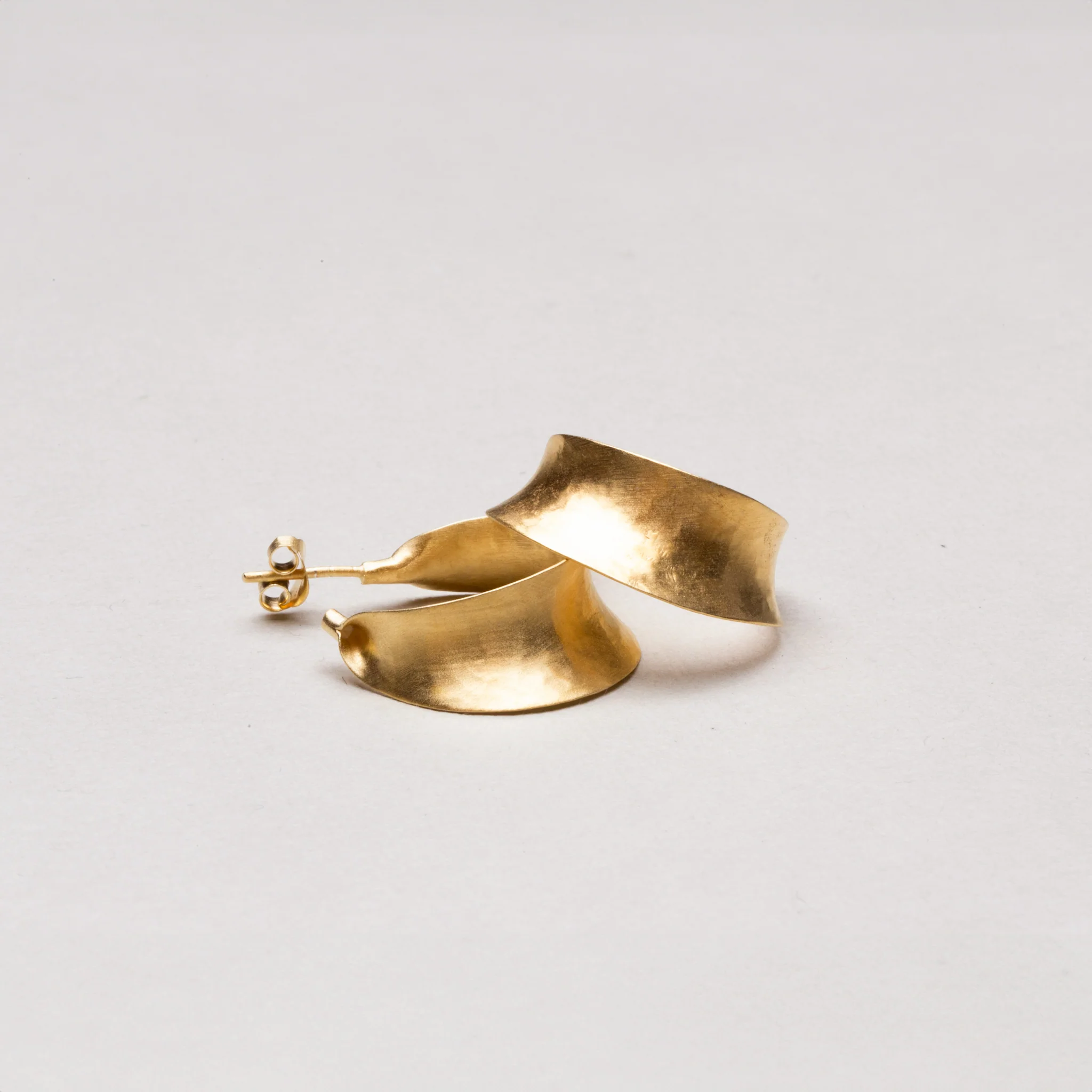 Open Flared Hoop Stud Earrings - Image 2