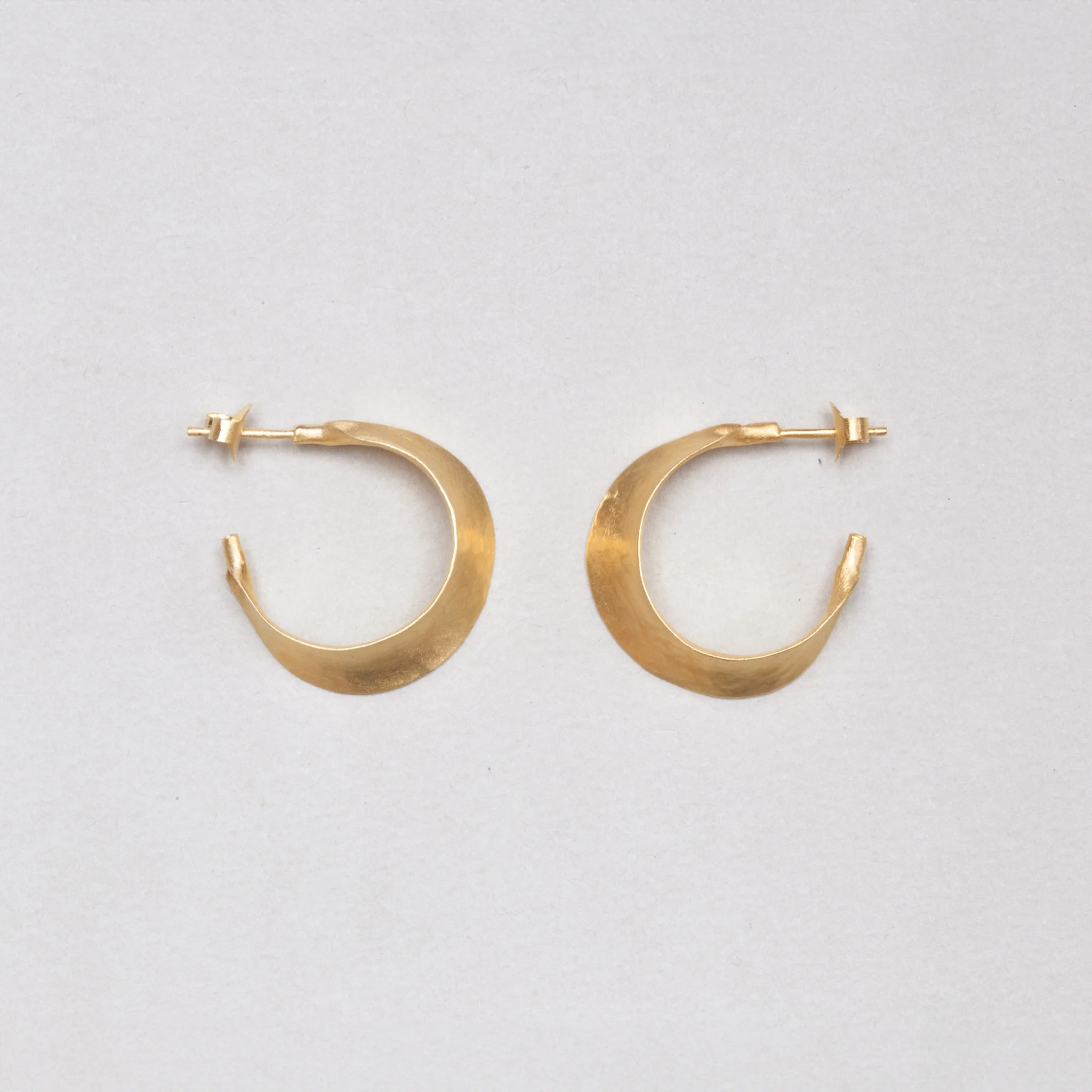 Open Flared Hoop Stud Earrings - Image 5
