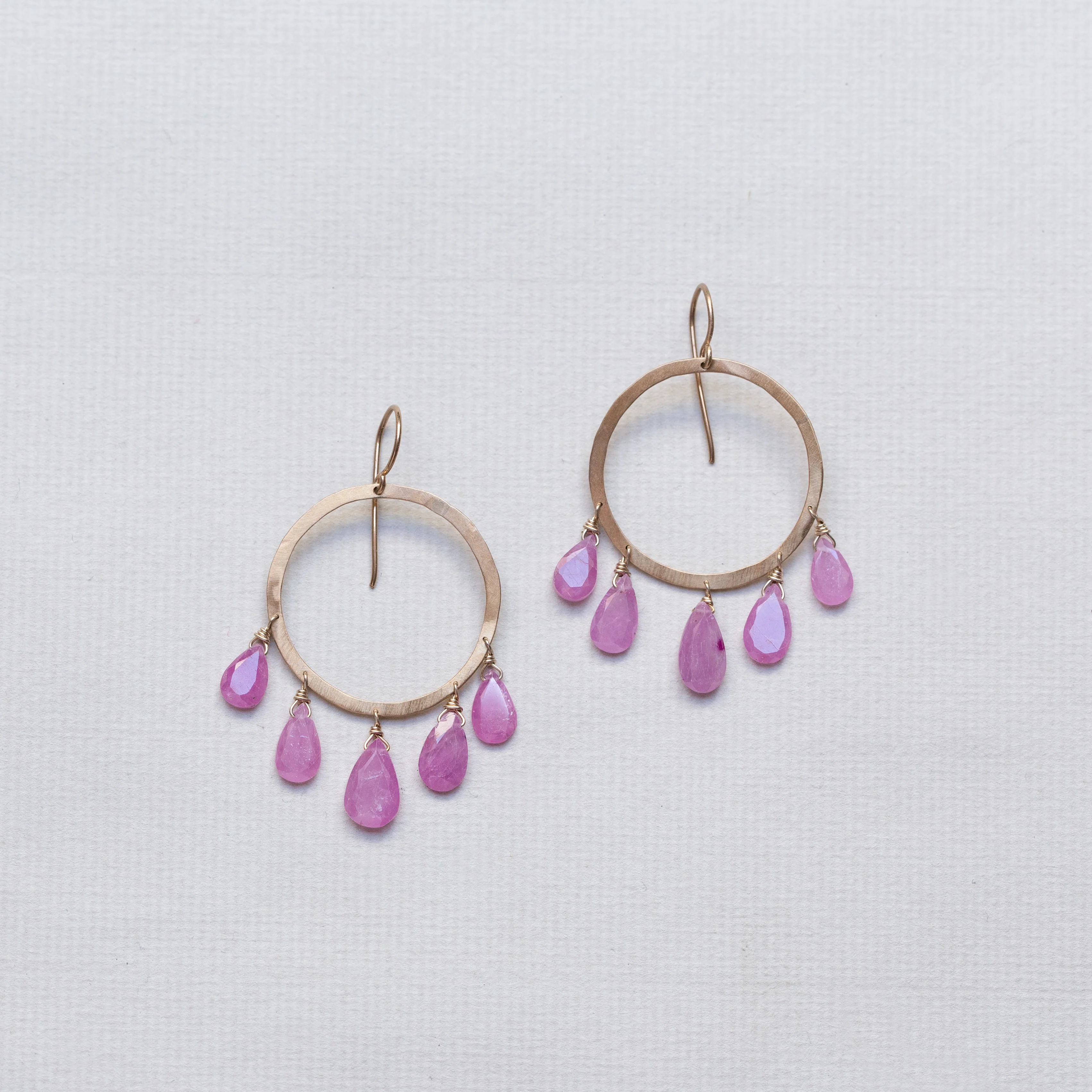 Pink Sapphire Drop Earrings