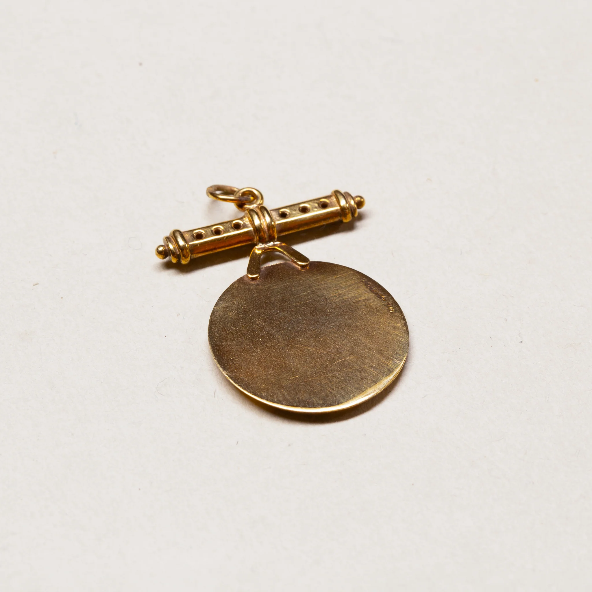 Rare Vintage 9ct Gold St. Christopher Pendant Charm with Diamond Cross - Image 2