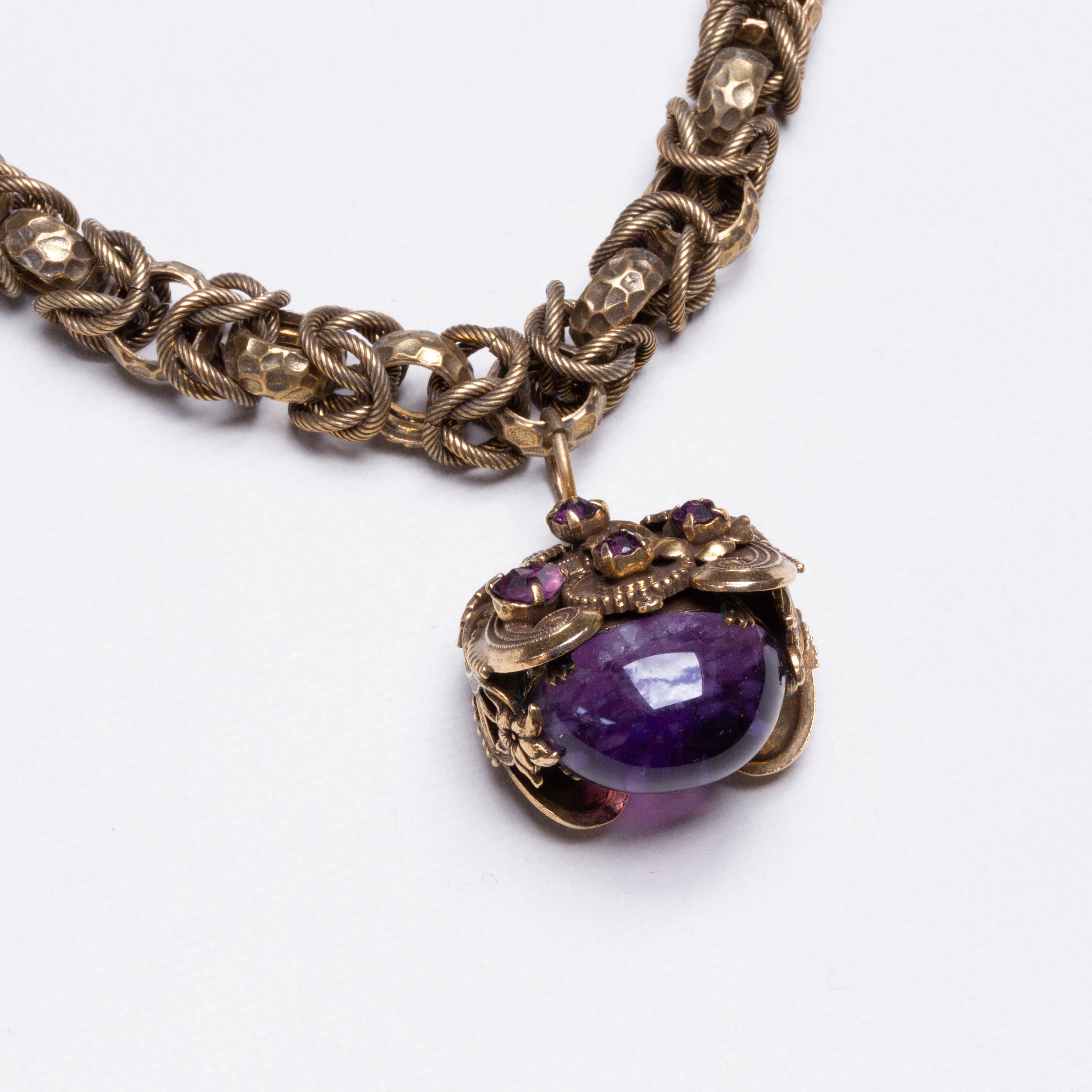 Set of Vintage Costume Gold Necklace and Bracelet - Image 3