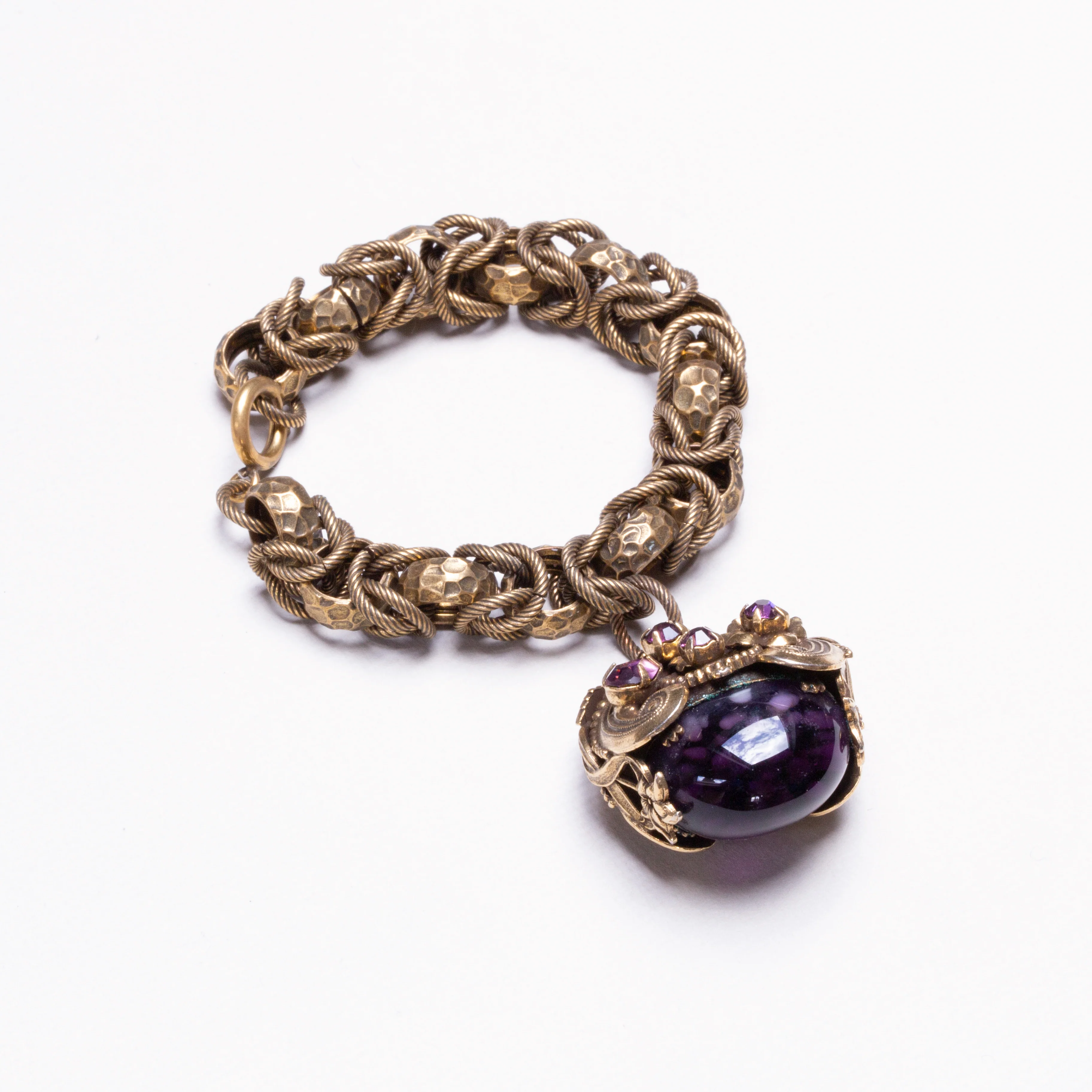 Set of Vintage Costume Gold Necklace and Bracelet - Image 5