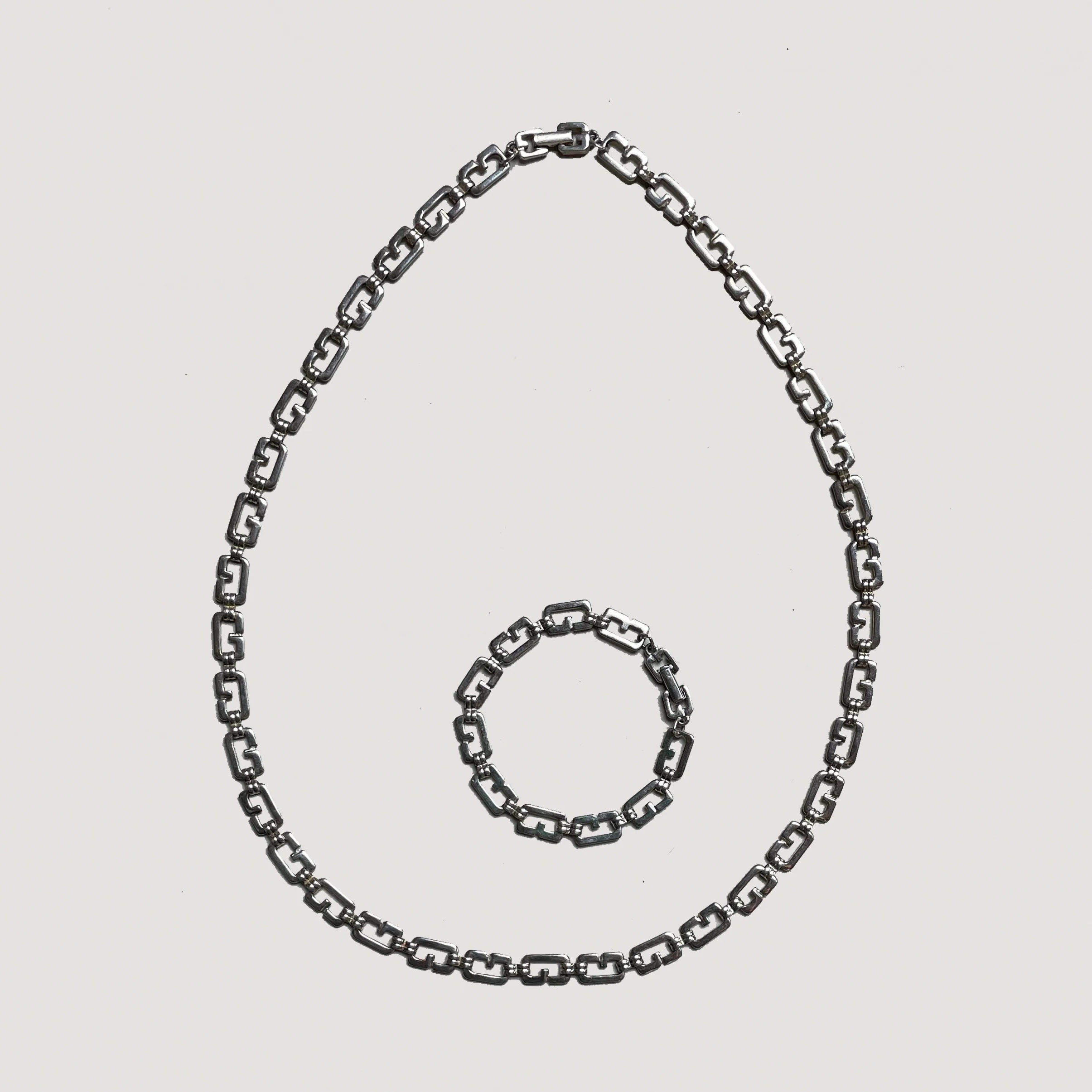Set of Vintage Givenchy Chain Necklace and Bracelet - Image 2