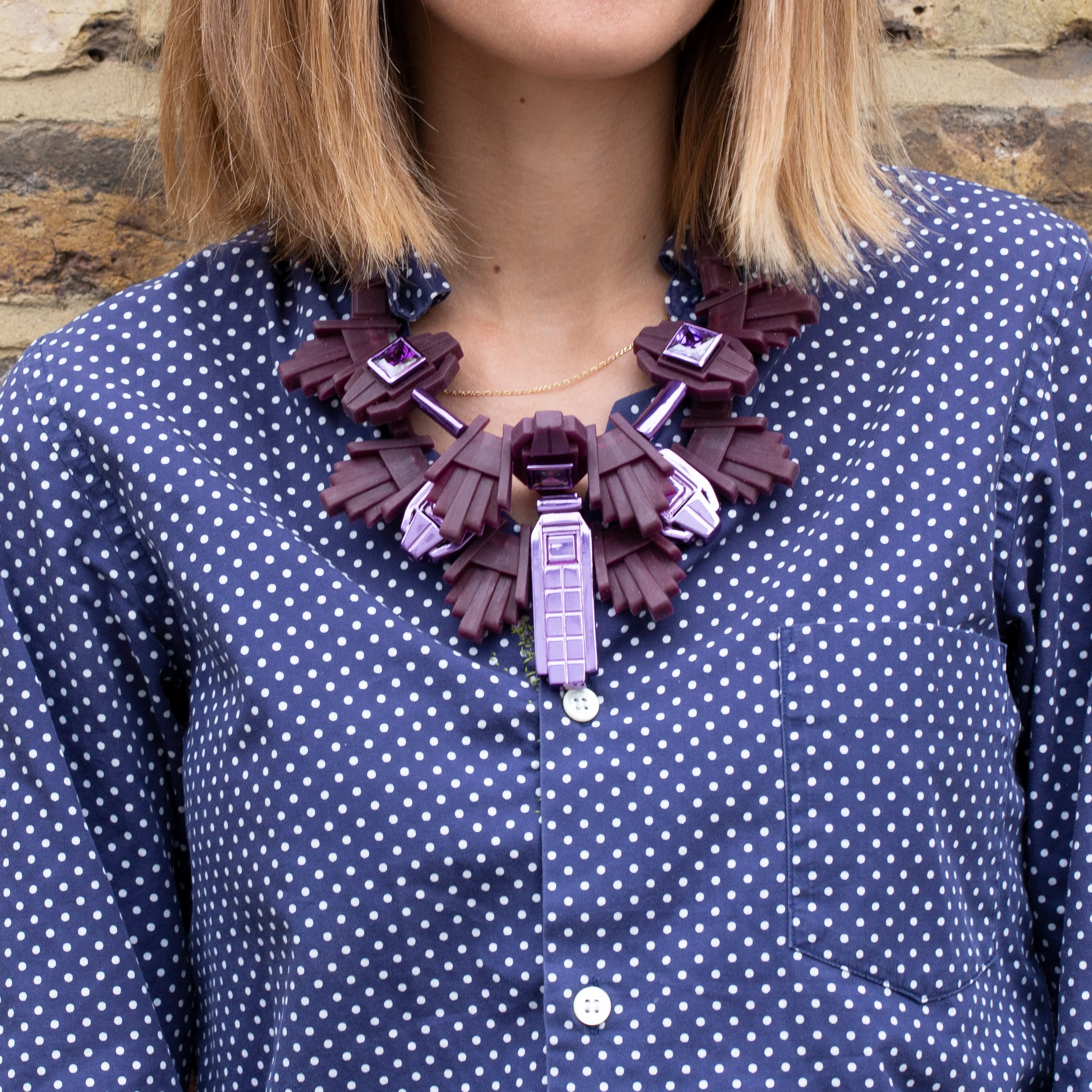 Silicone Necklace with Cubic Zirconia - Image 2