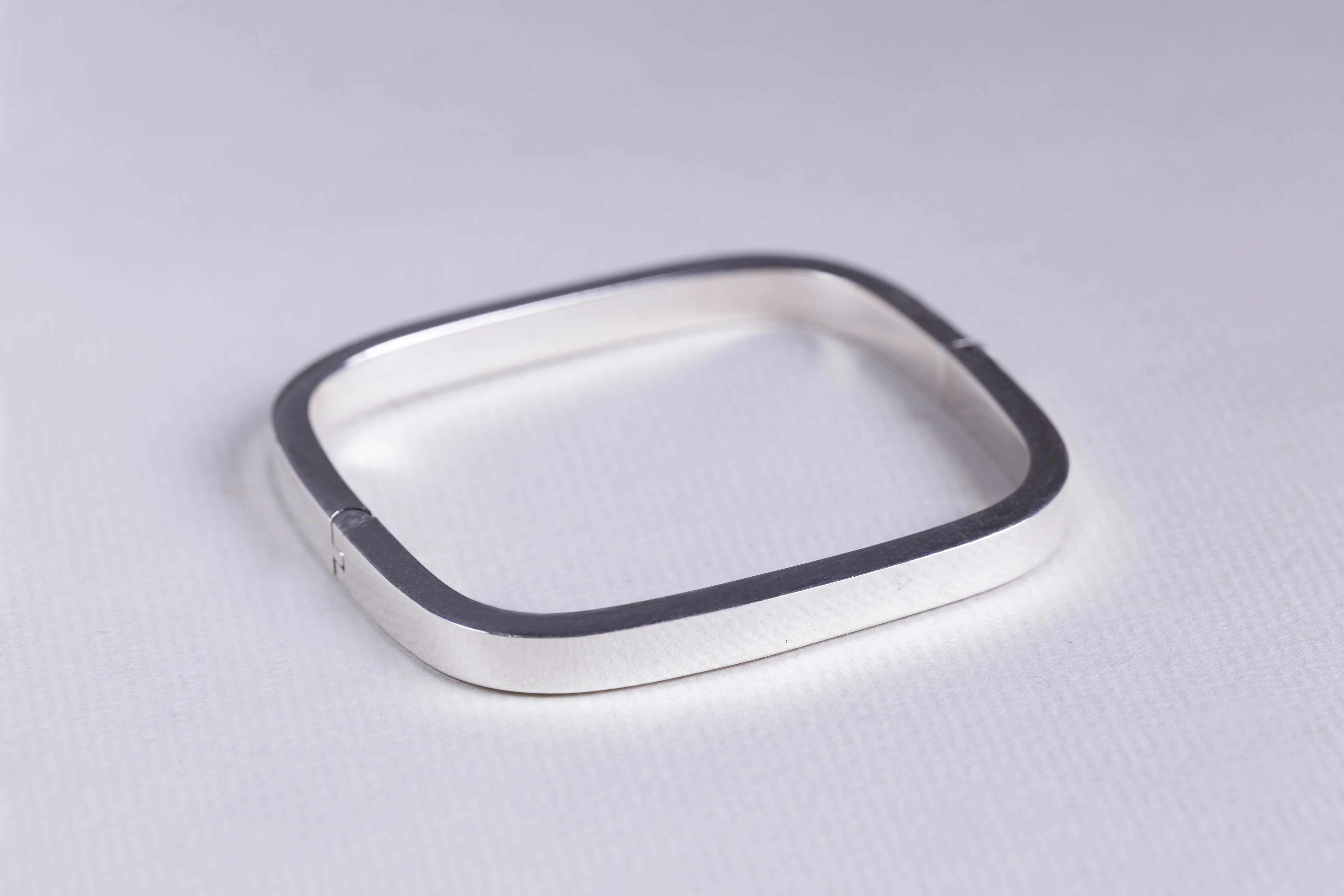 Silver Flat Bangle Bracelet - Image 3
