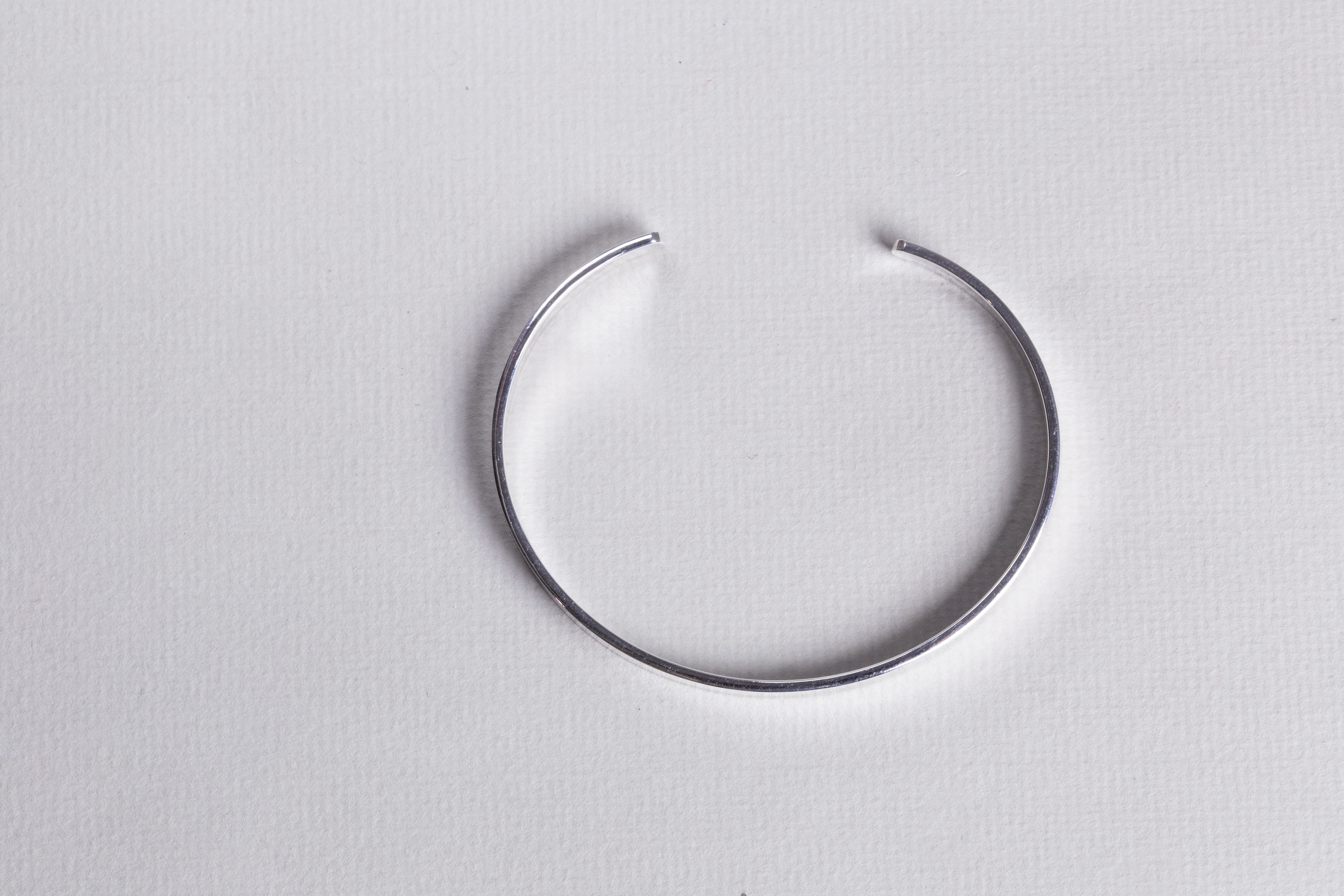 Silver Flat Bangle Bracelet - Image 6