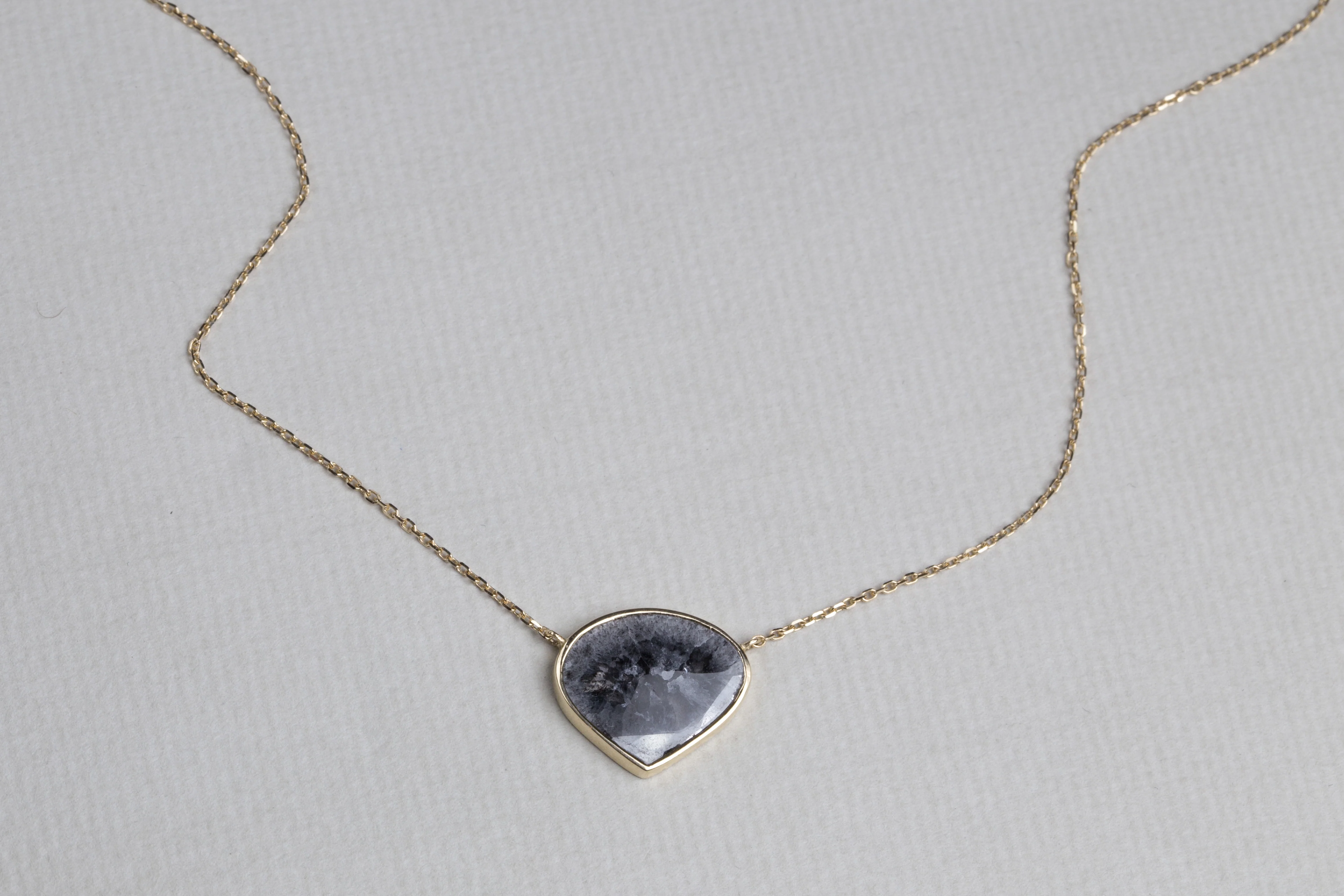 Grey Diamond Slice Necklace - Image 3