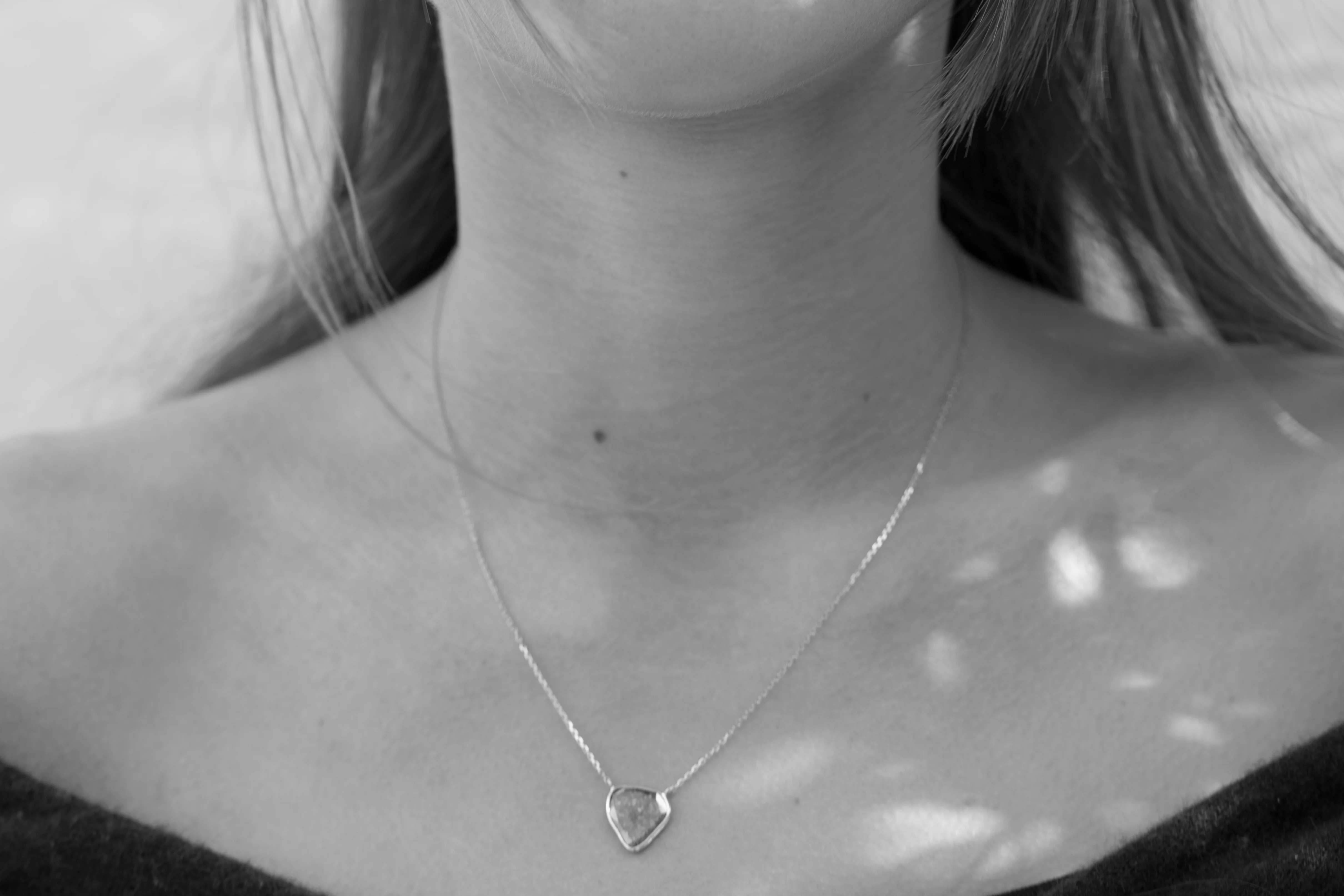 Grey Diamond Slice Necklace - Image 5