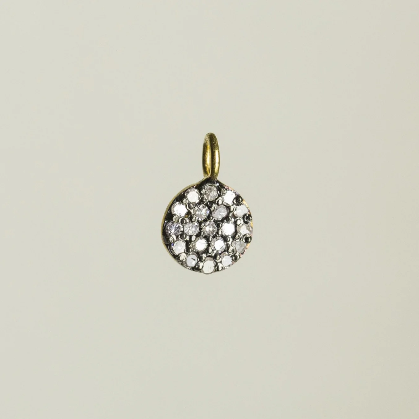Small Diamond Round Pendant Charm