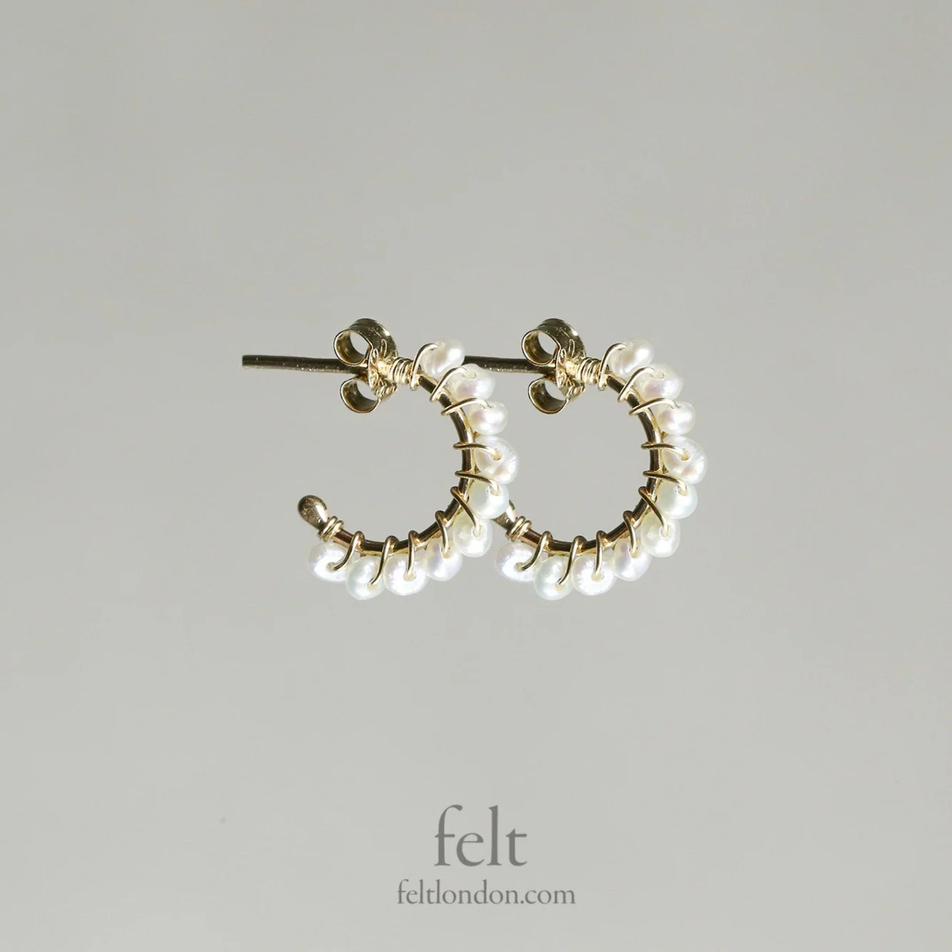 Small Pearl Aga Hoops