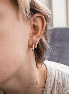Small Turquoise Aga Hoops