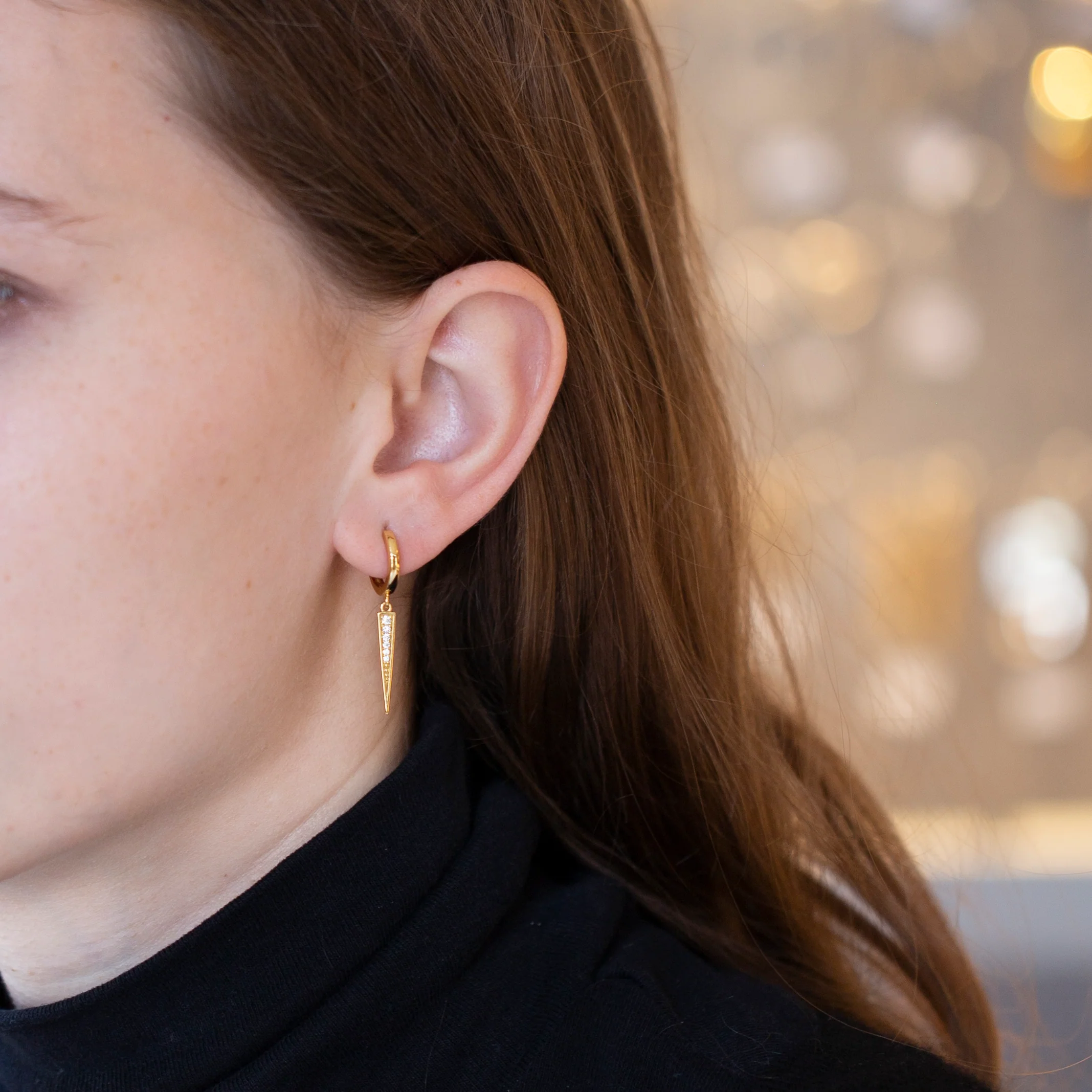Sparkling Spike Hoop Earrings - Image 2