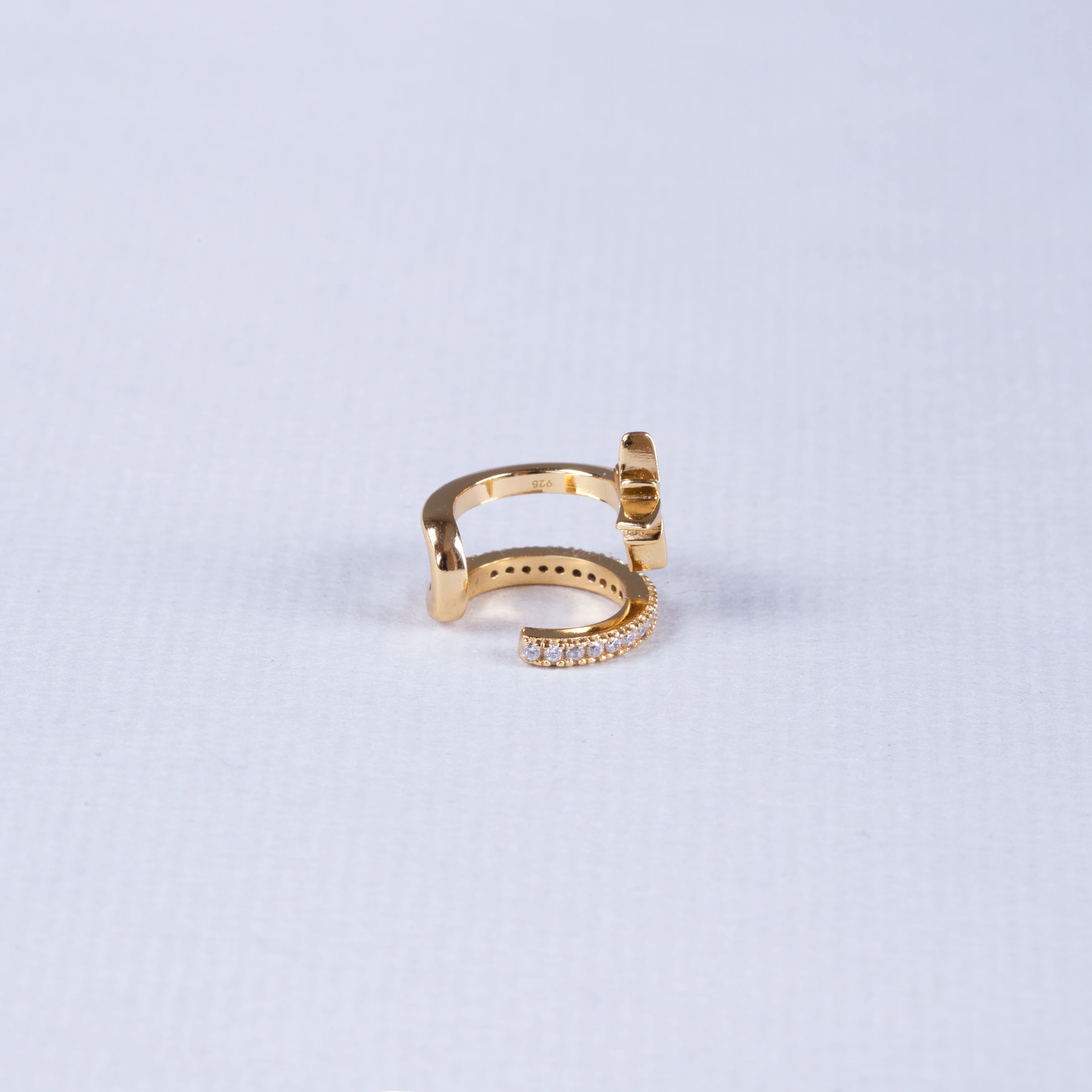 Star Double Band Single Ear Cuff - Image 2