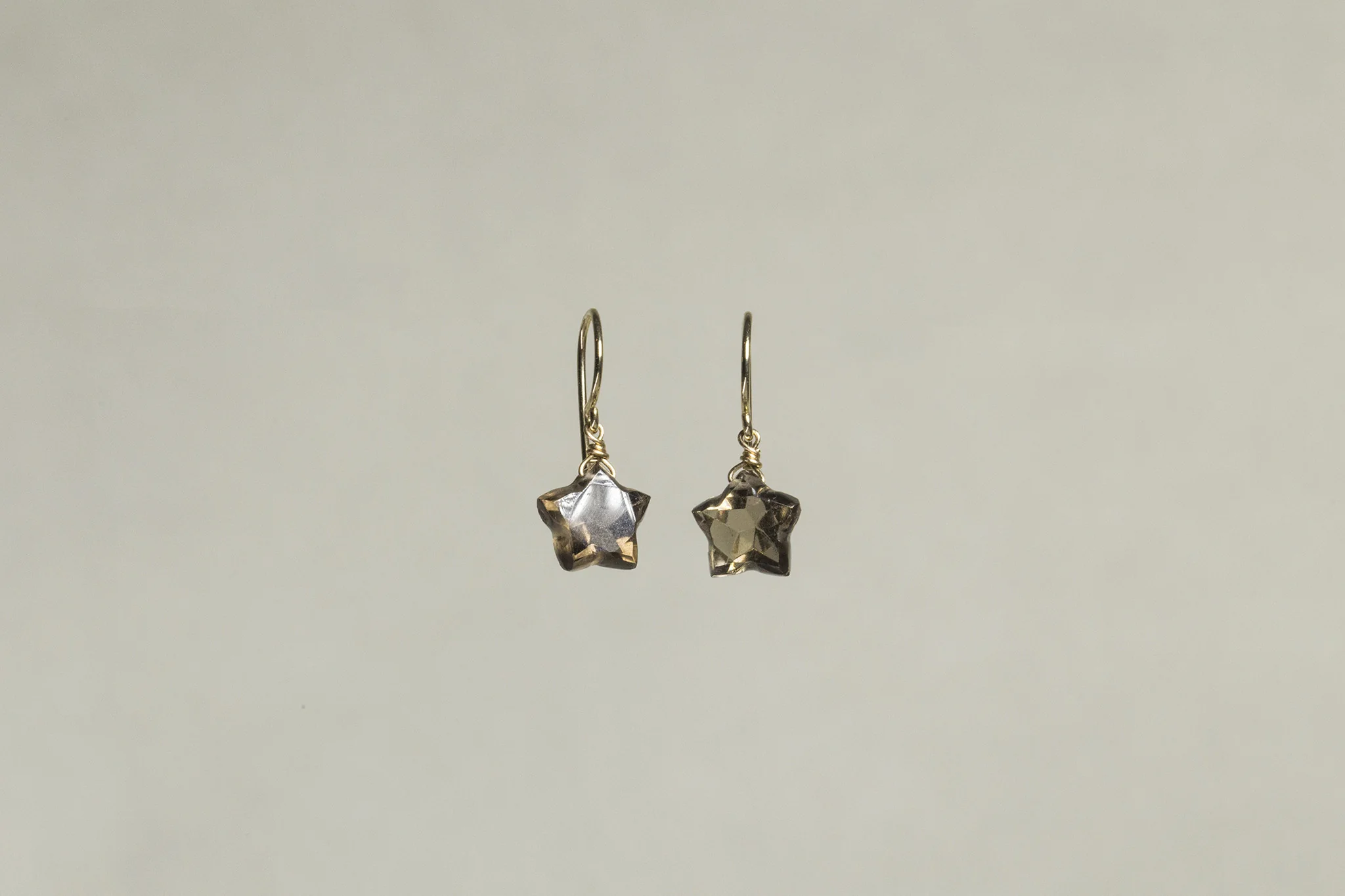 Star Shaped Rose Quartz Drop Earrings - Image 3