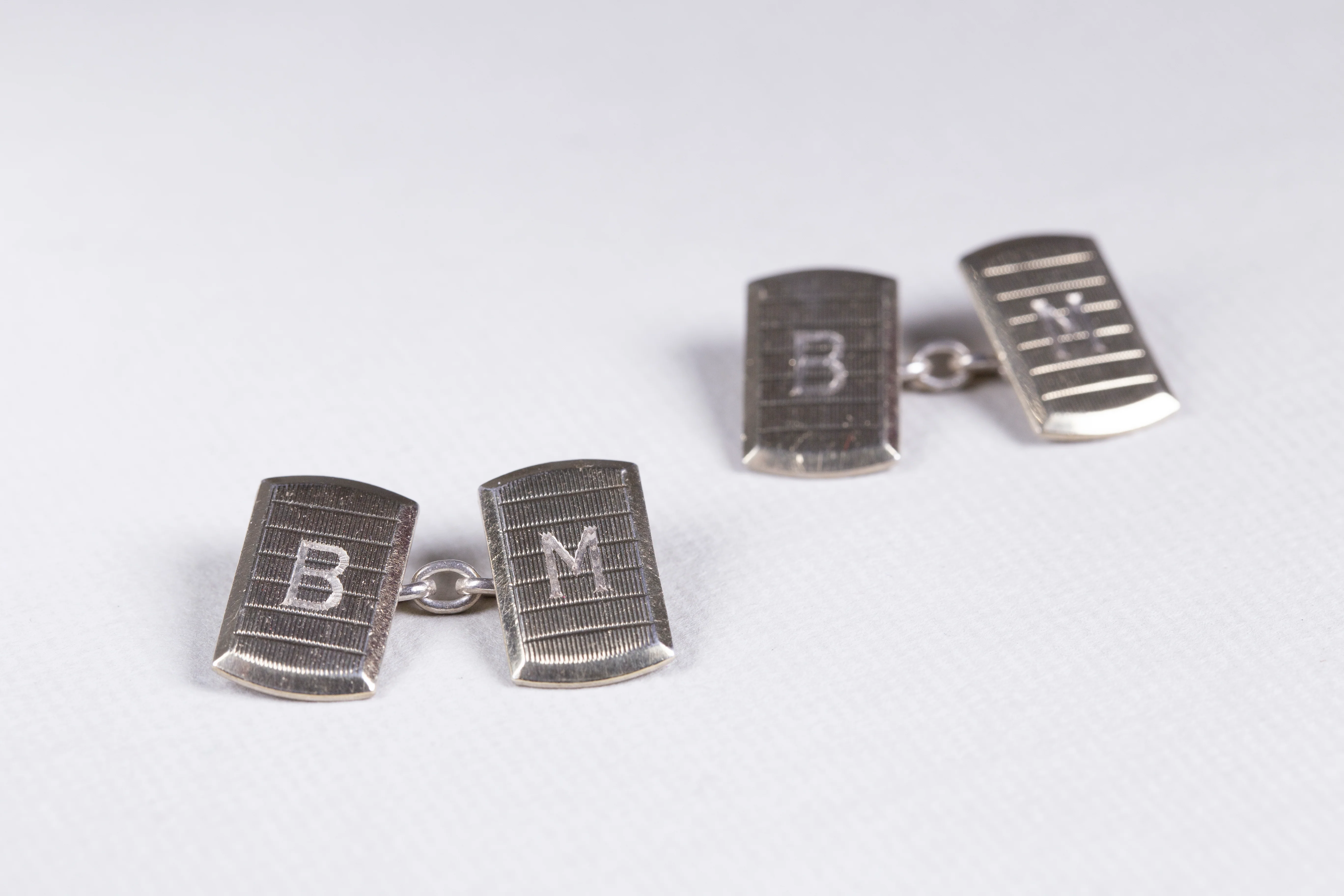 Sterling Silver Cufflink with Initials - Image 2