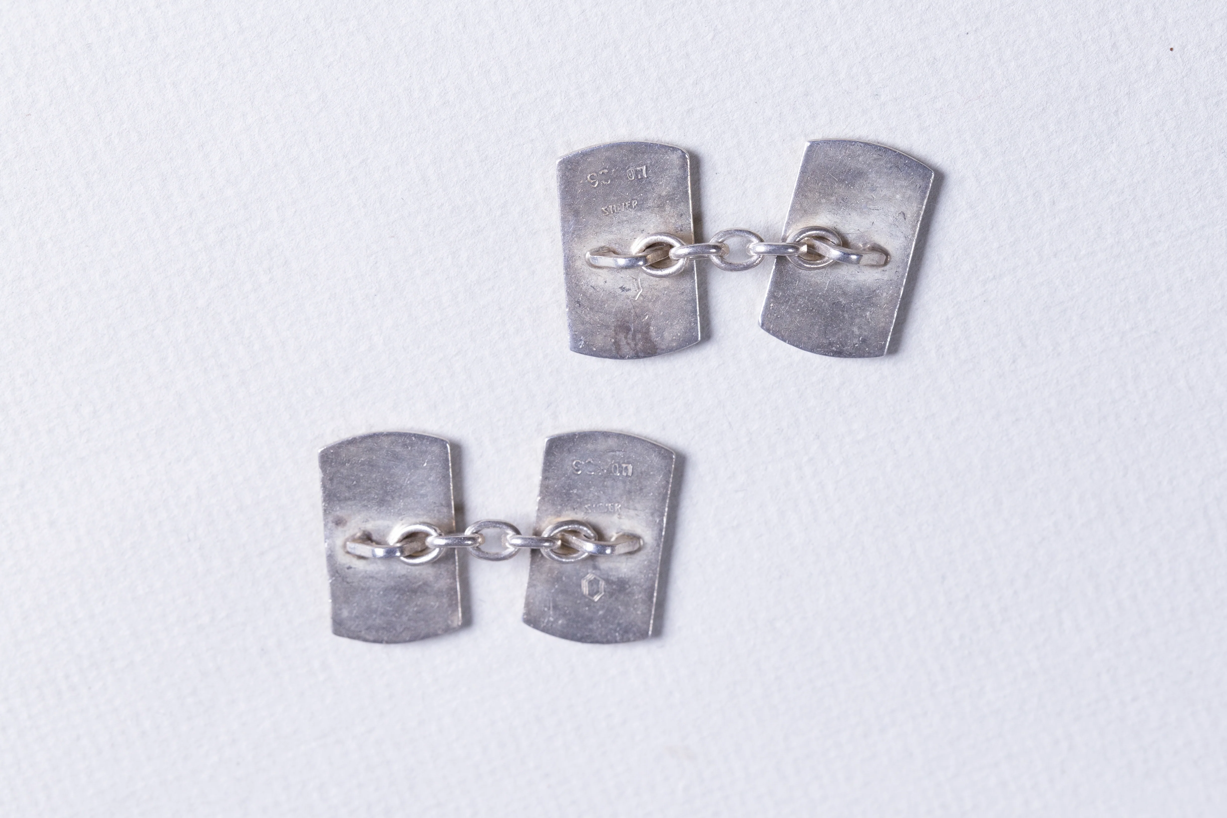 Sterling Silver Cufflink with Initials - Image 3