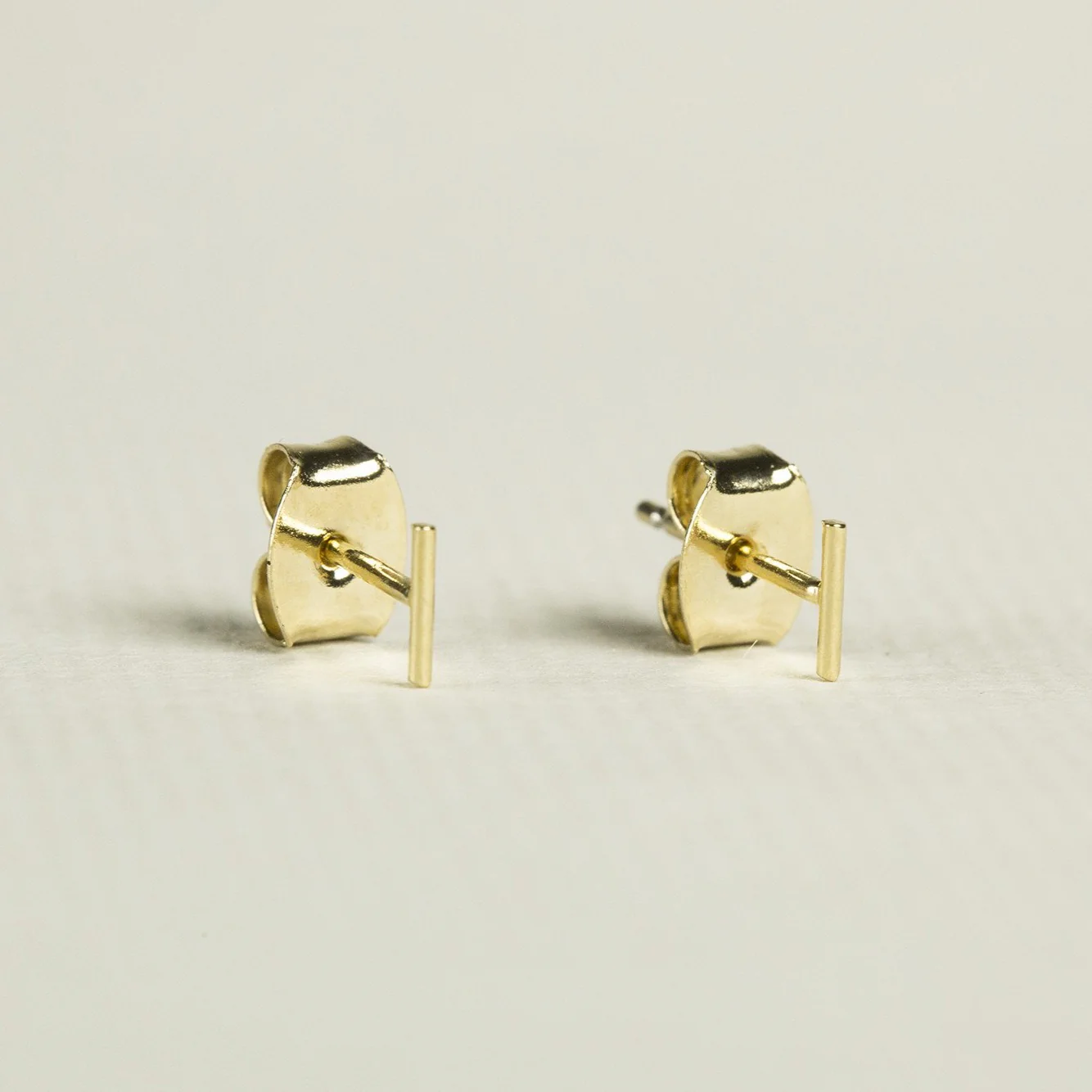 Gold Plated Super Mini Bar Stud Earrings - Image 2