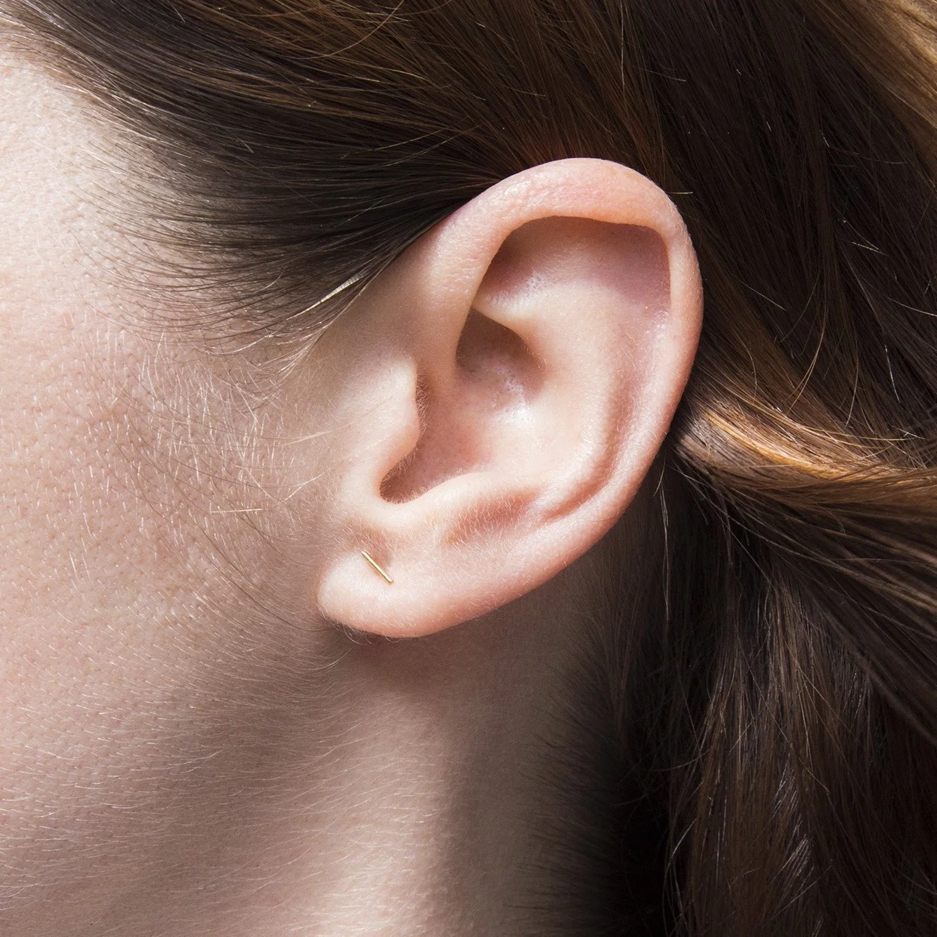 Gold Plated Super Mini Bar Stud Earrings - Image 3