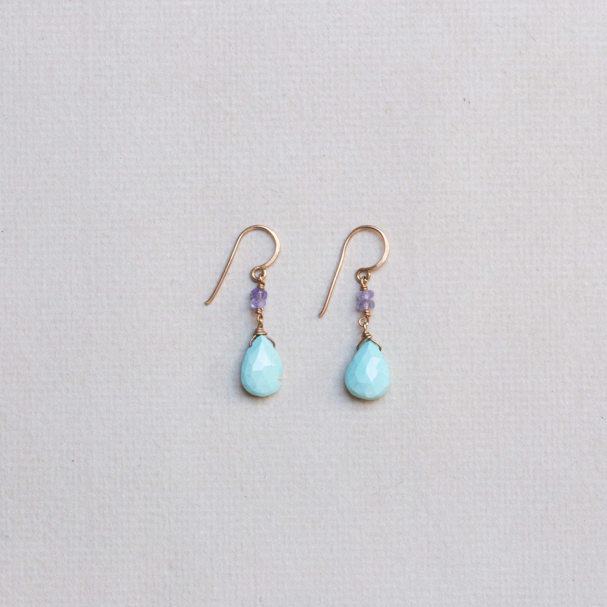 Tanzanite & Turquoise Drop Earrings