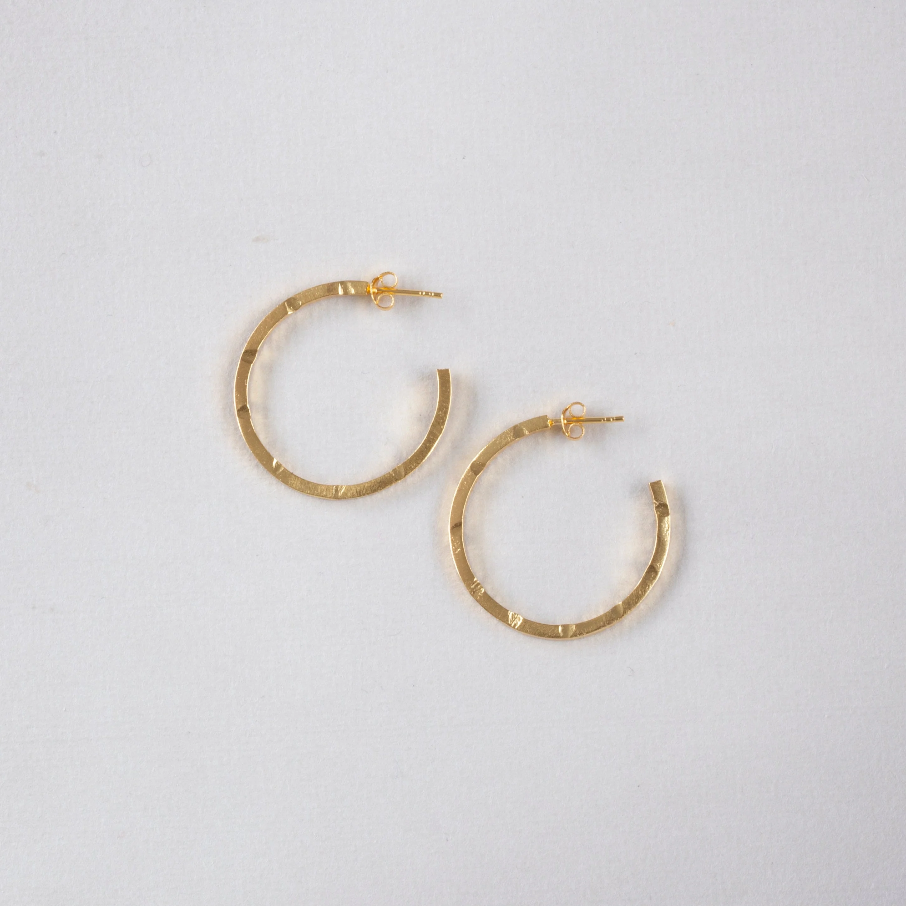 Textured Gold Hoop Earrings - Image 2