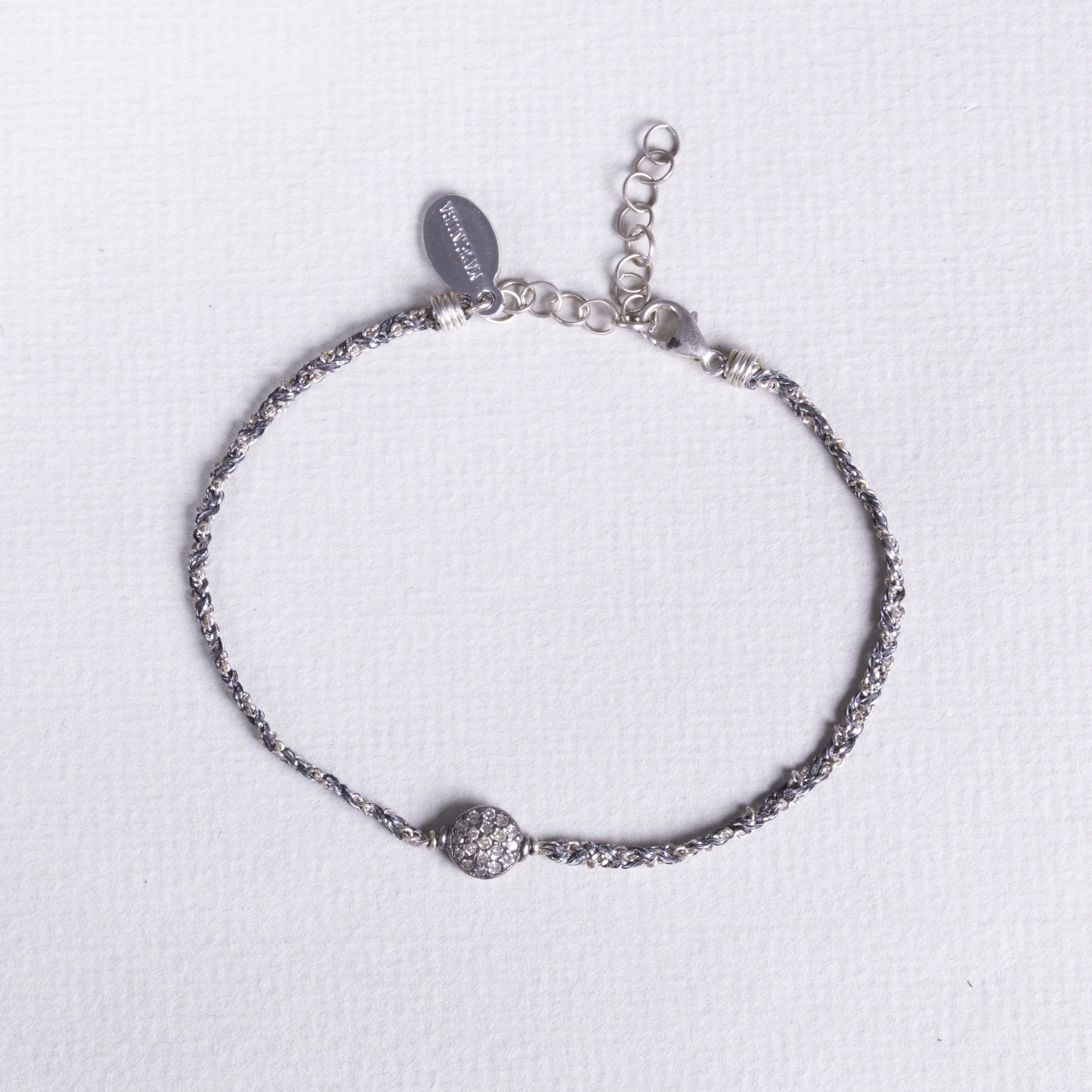 Thread Diamond Disc Bracelet in Silver - Image 3