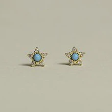 Turquoise Flower Stud Earrings - Image 3