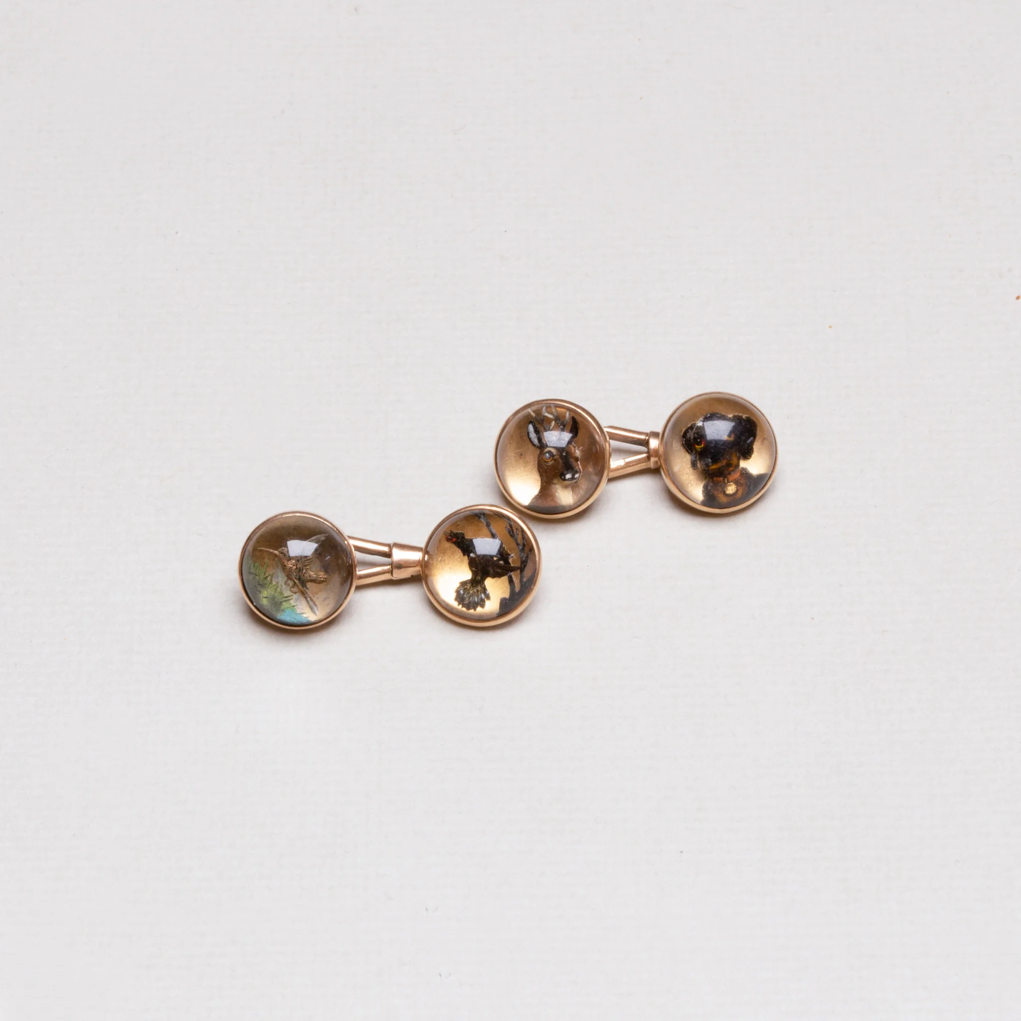 Vintage 14ct Gold Essex Glass Cufflinks - Image 2