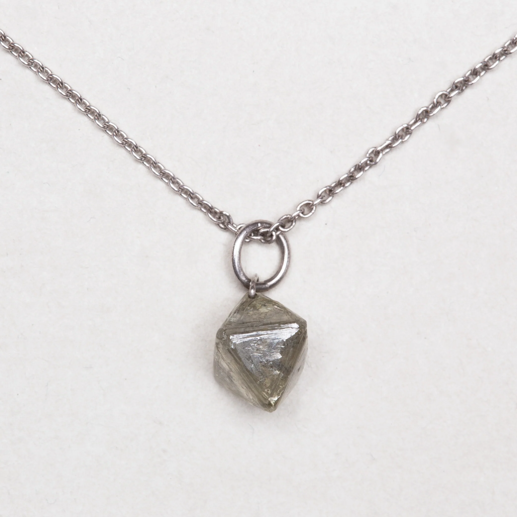Vintage William Welstead Platinum Necklace with Rough-Cut Diamonds