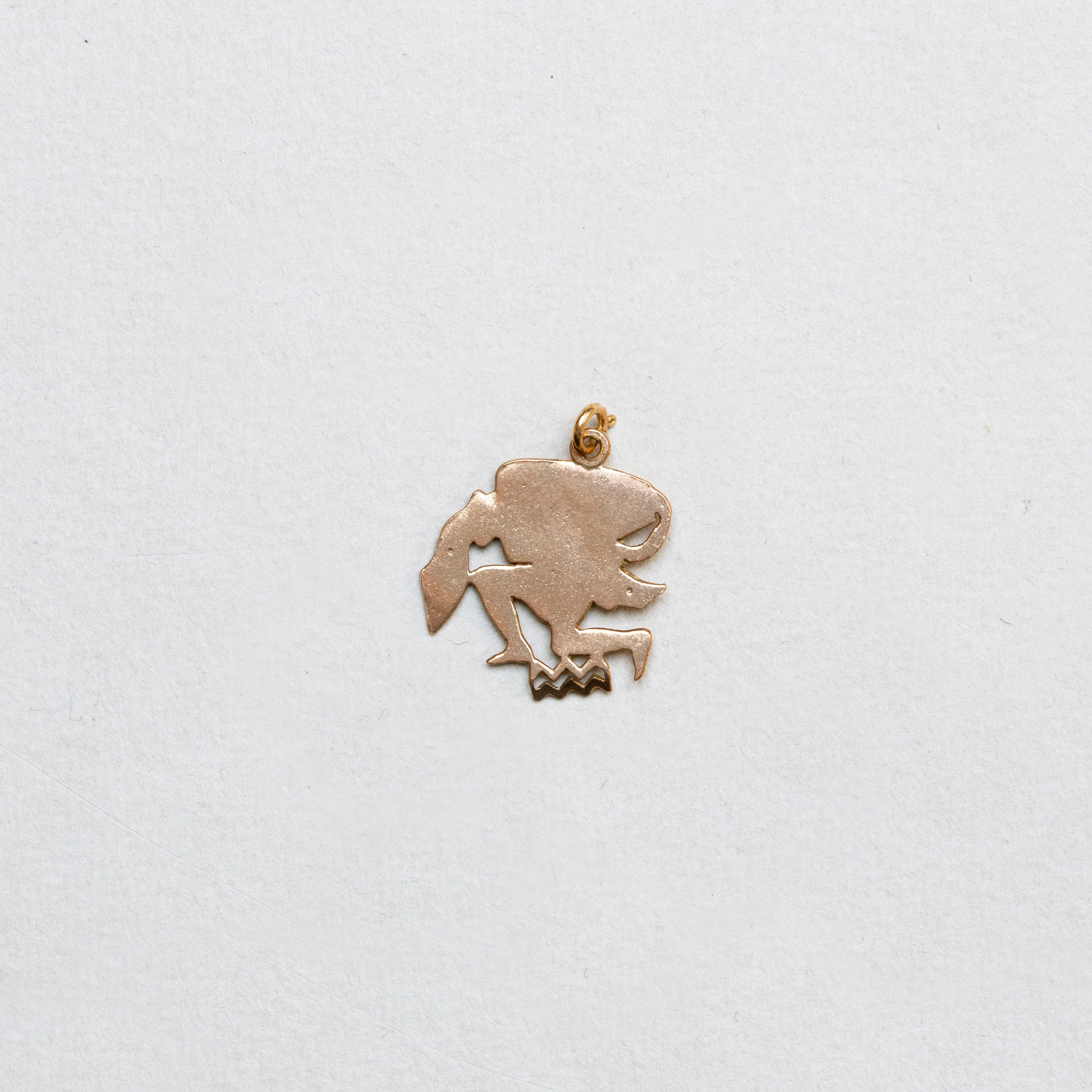 Vintage 9ct Gold Aquarius Charm Pendant - Image 2