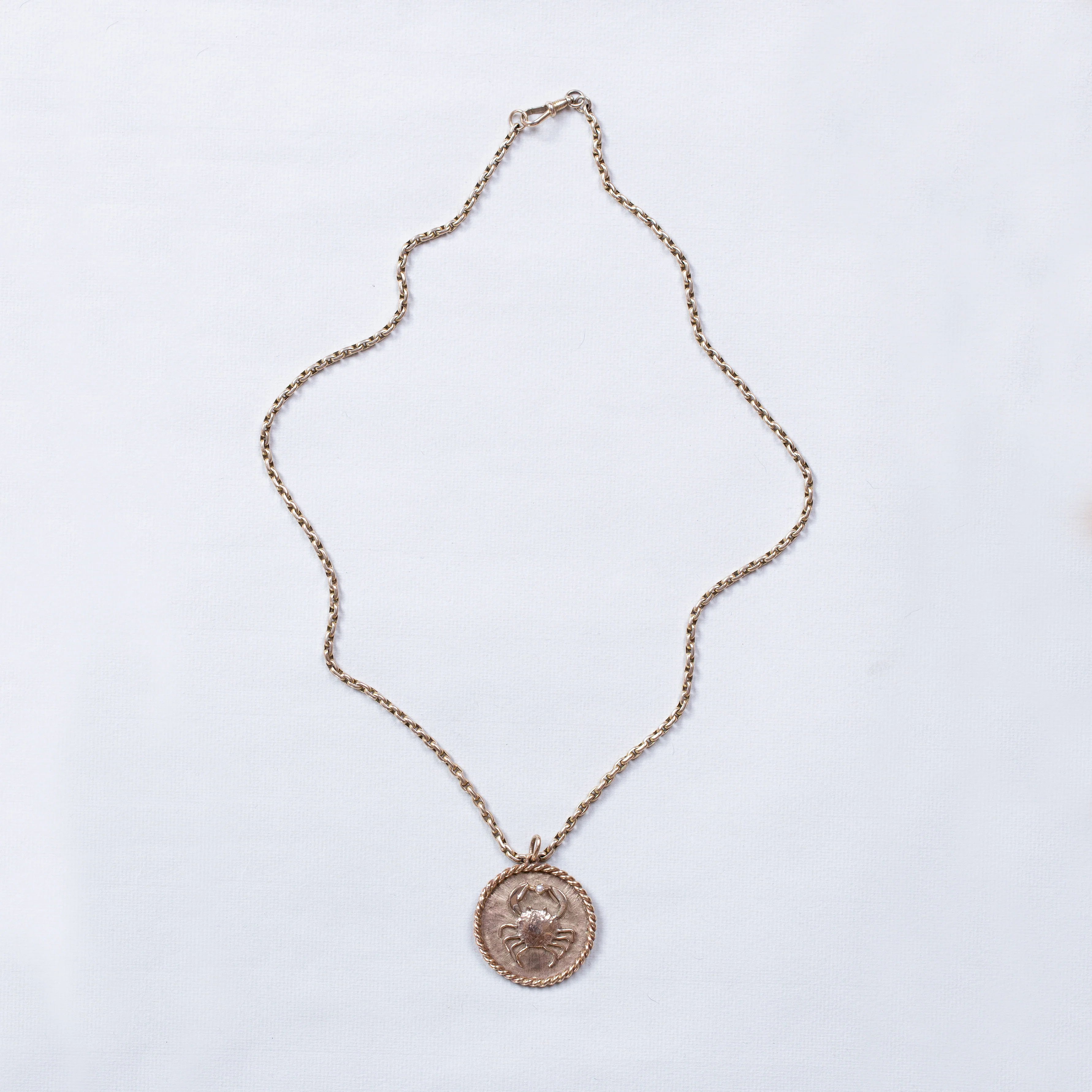 Vintage 9ct Gold Cancer Charm Pendant & Chain Necklace - Image 3