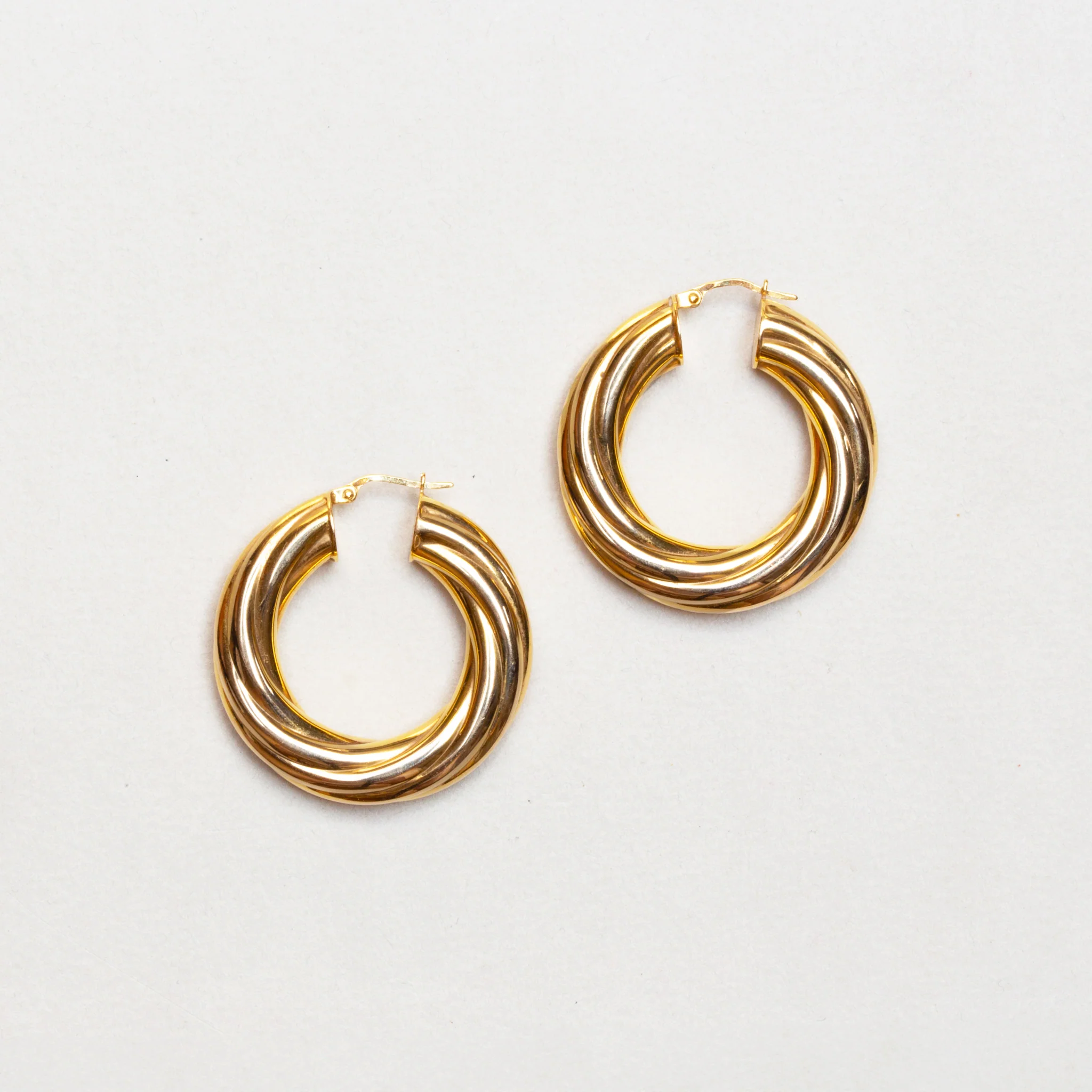 Vintage 9ct Gold Hoop Earrings - Image 2