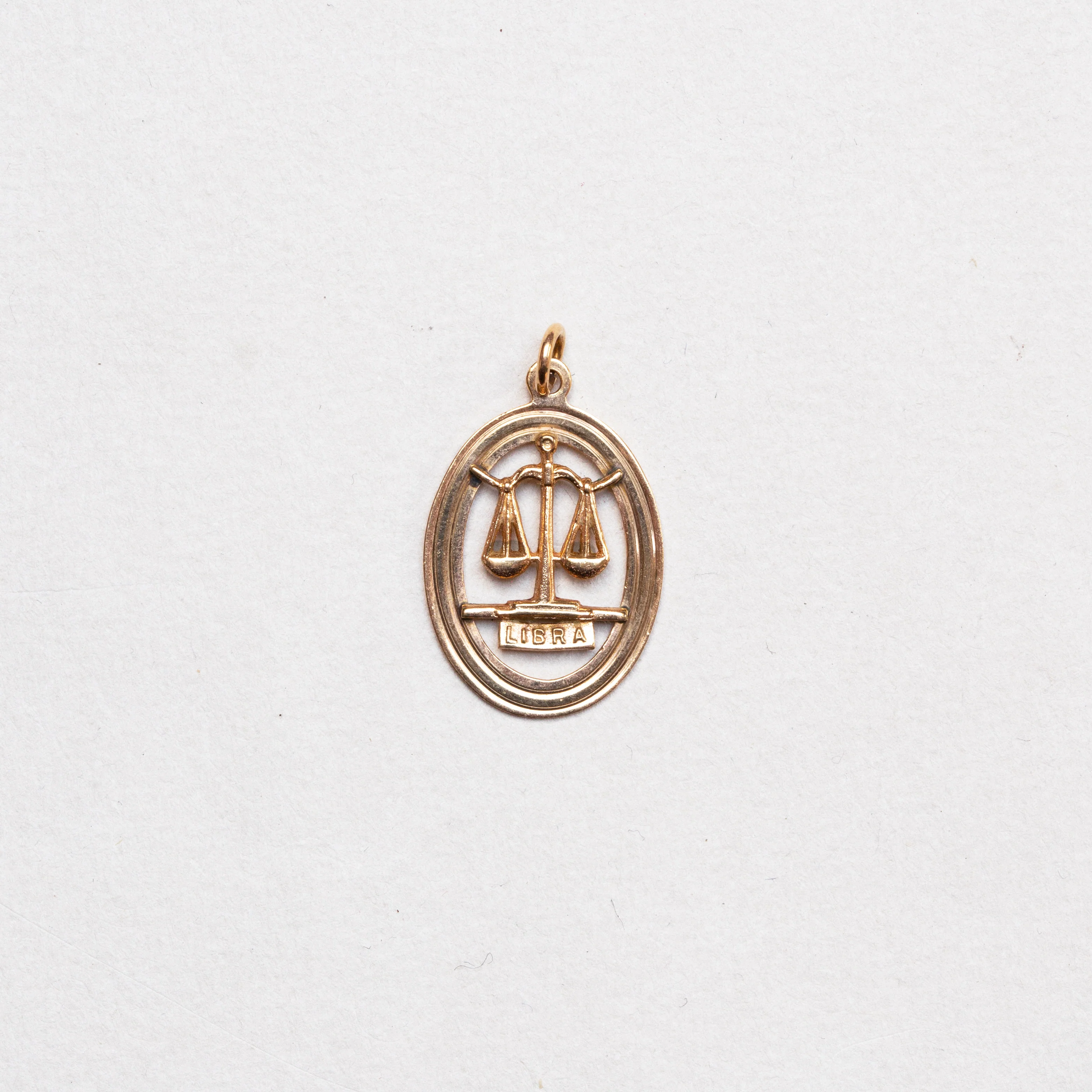 Vintage 9ct Gold Libra Charm Pendant