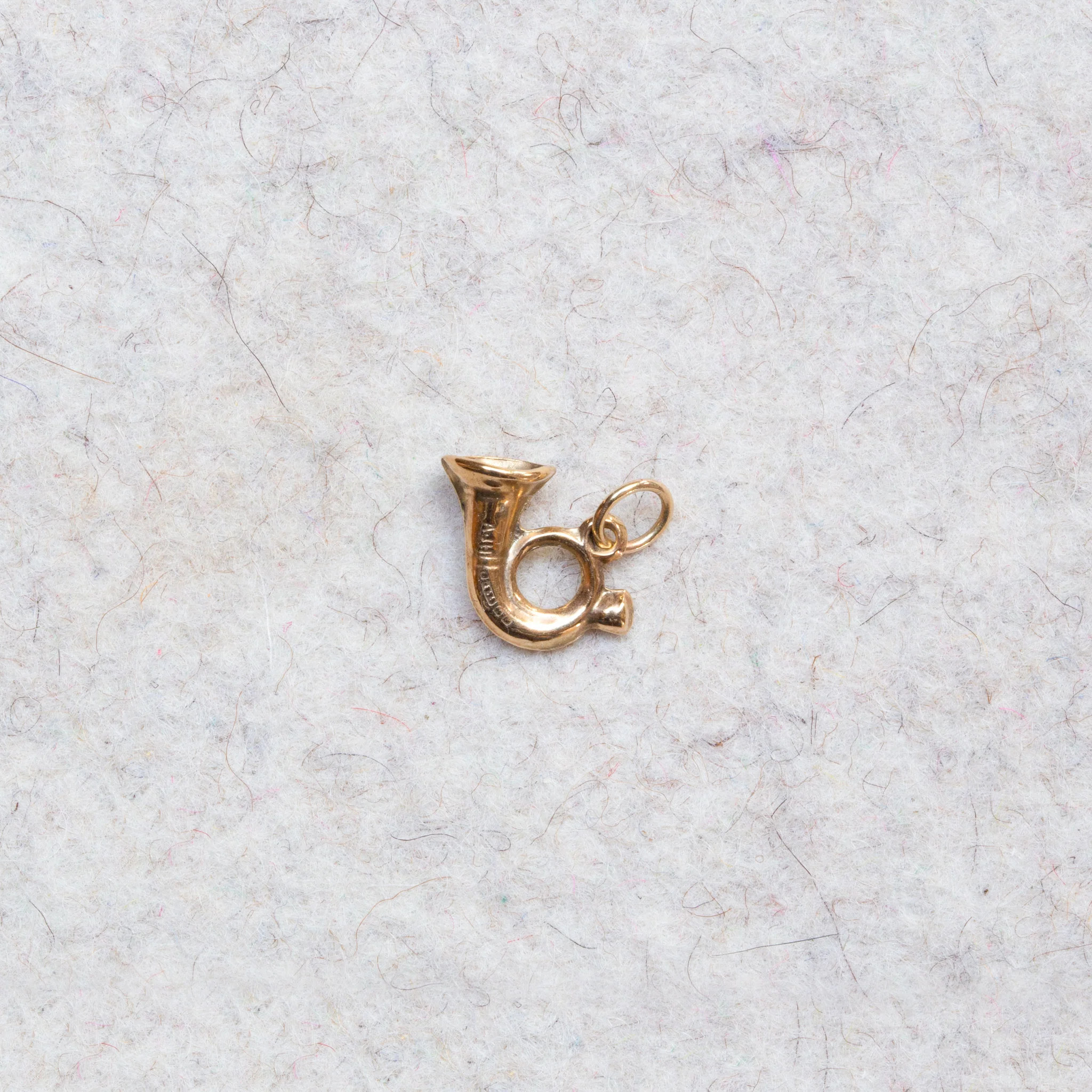 Vintage 9ct Gold Pendant Charm - French Horn