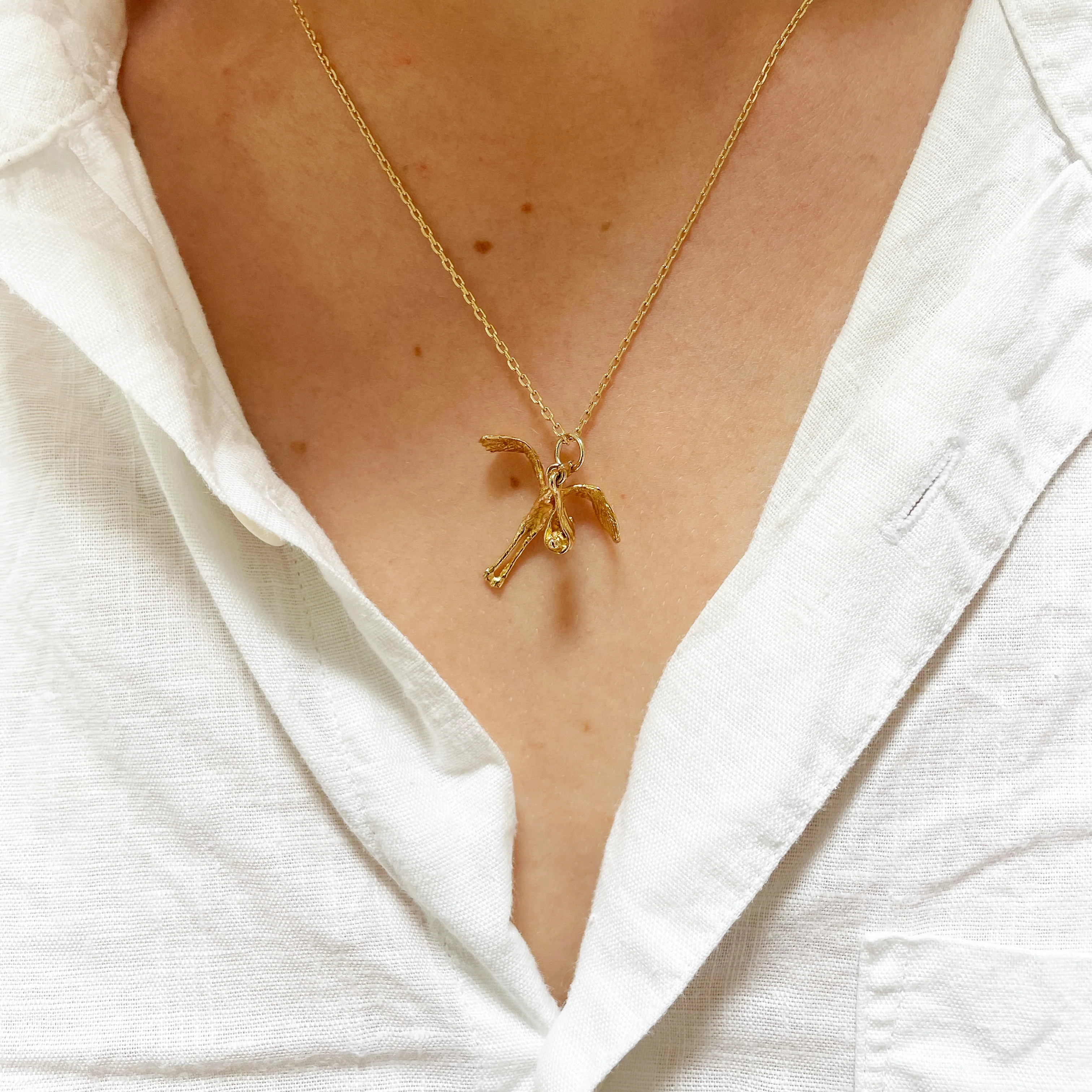 Vintage 9ct Gold Pendant Charms - Stork - Image 2