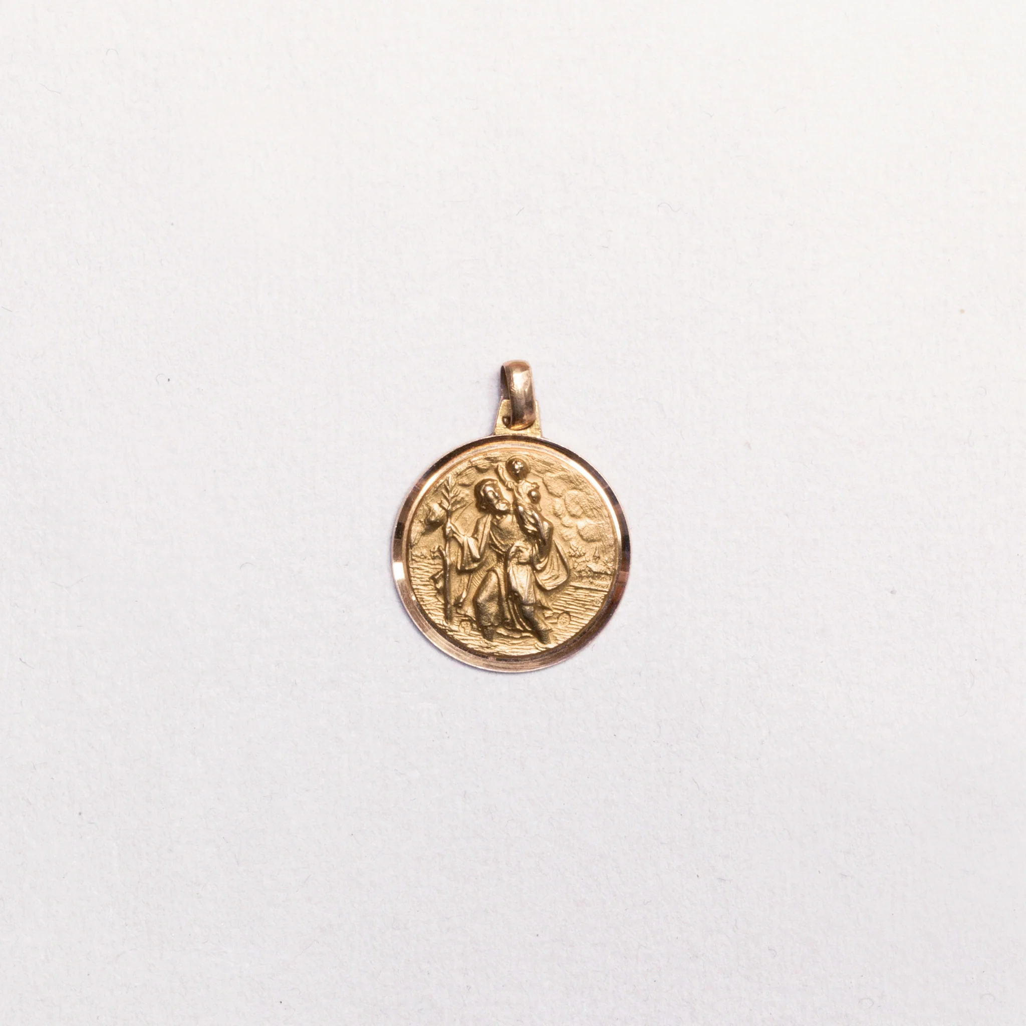 Vintage 9ct Gold St. Christopher Charm Pendant