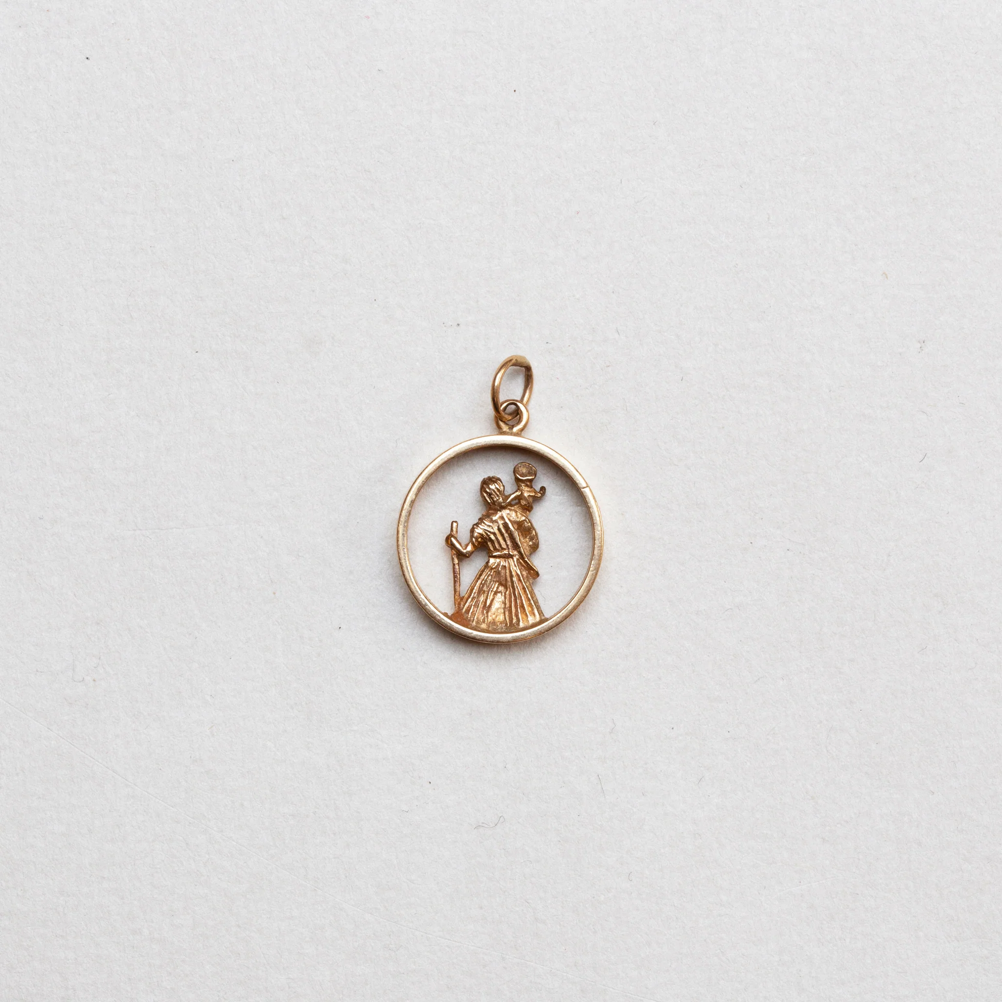 Vintage 9ct Gold St. Christopher Charm Pendant - Image 3