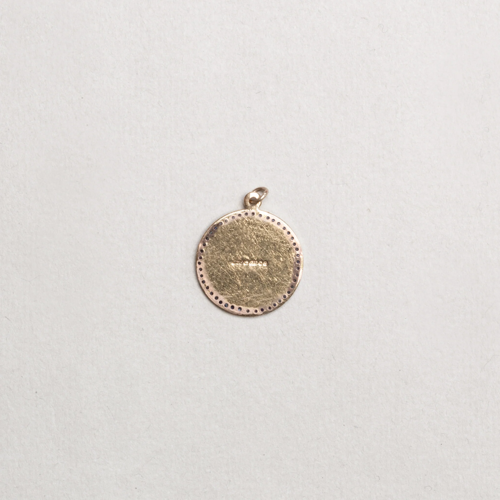 Vintage 9ct Gold St. Christopher Charm Pendant with Blue Sapphires - Image 3