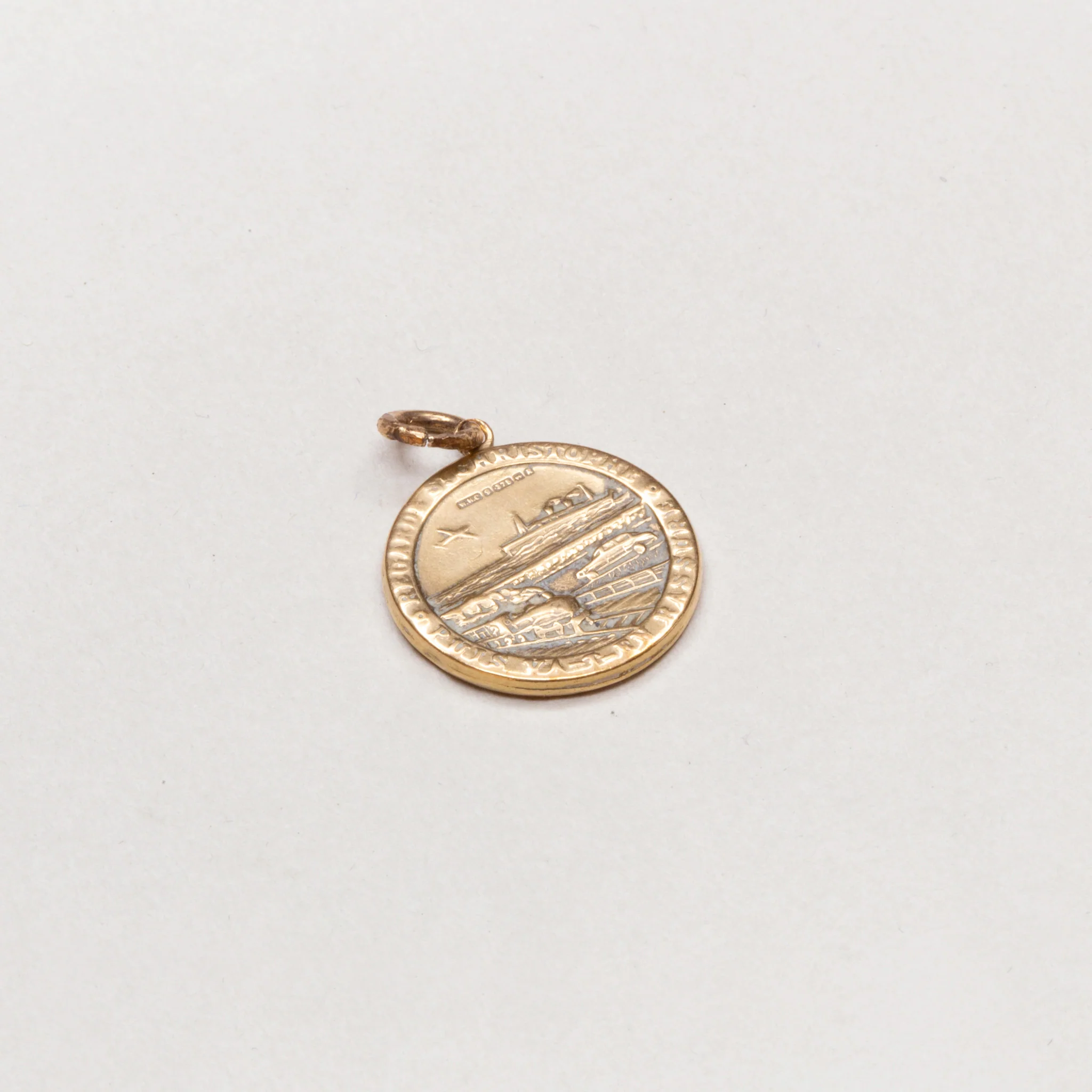 Vintage 9ct Gold St. Christopher Transport Charm Pendant - Image 2