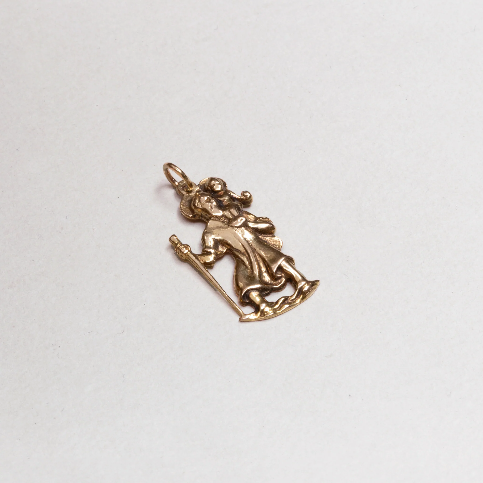 Vintage 9ct Gold St Christopher's Figure Pendant Charm
