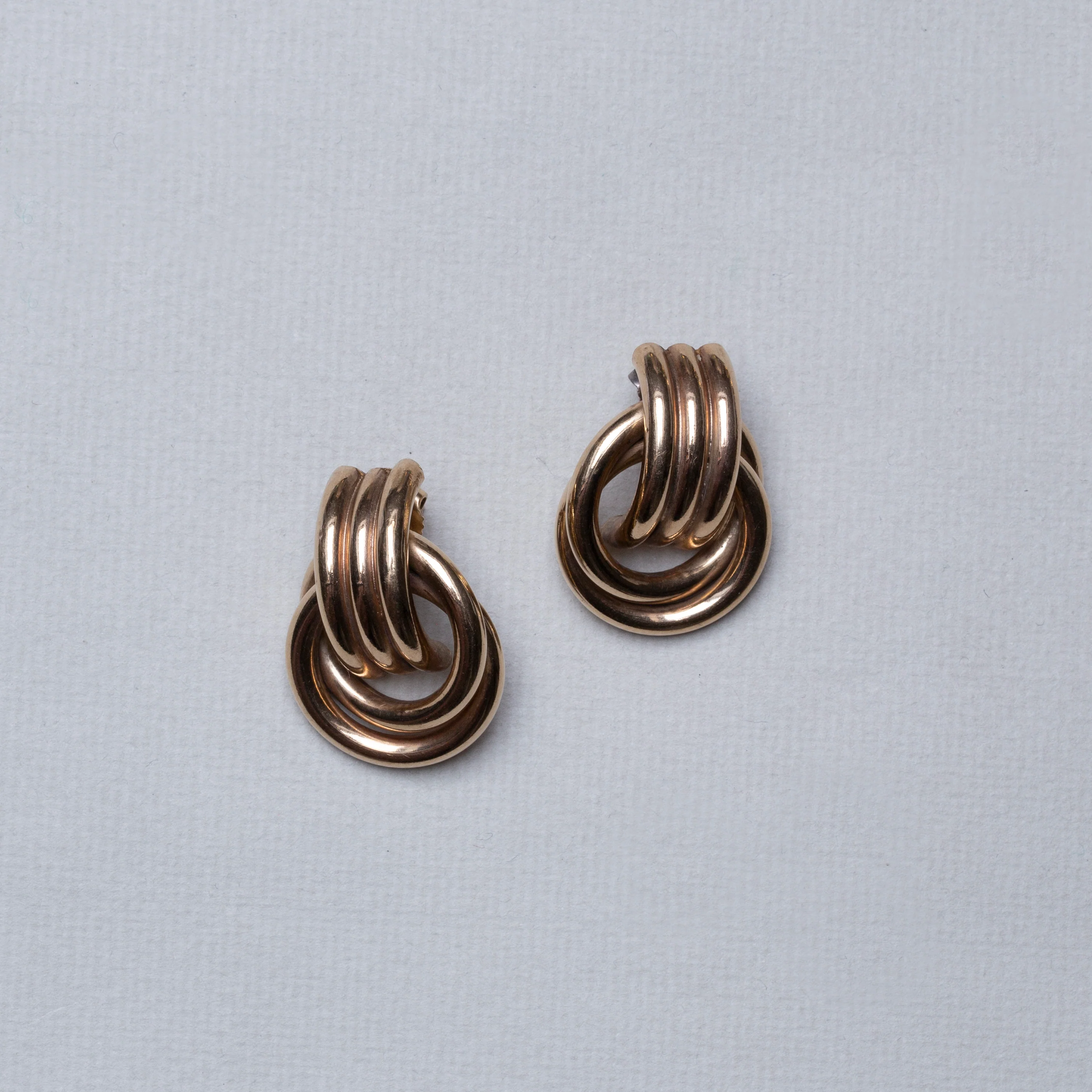 Vintage 9ct Gold Triple Rolling Stud Earrings - Image 3